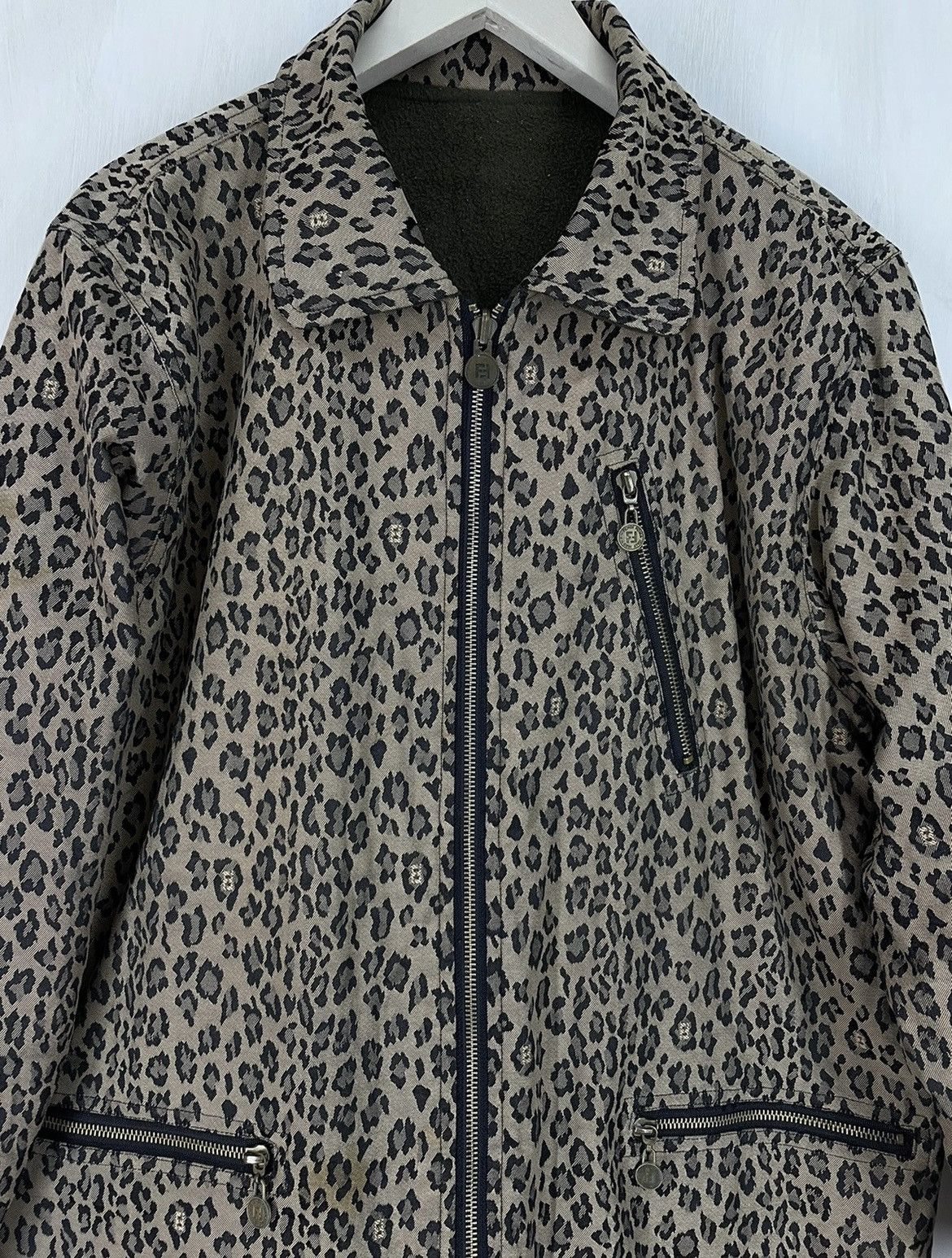 Fendi Vintage Fendi Leopard reversible jacket Size US L / EU 52-54 / 3 - 6 Thumbnail