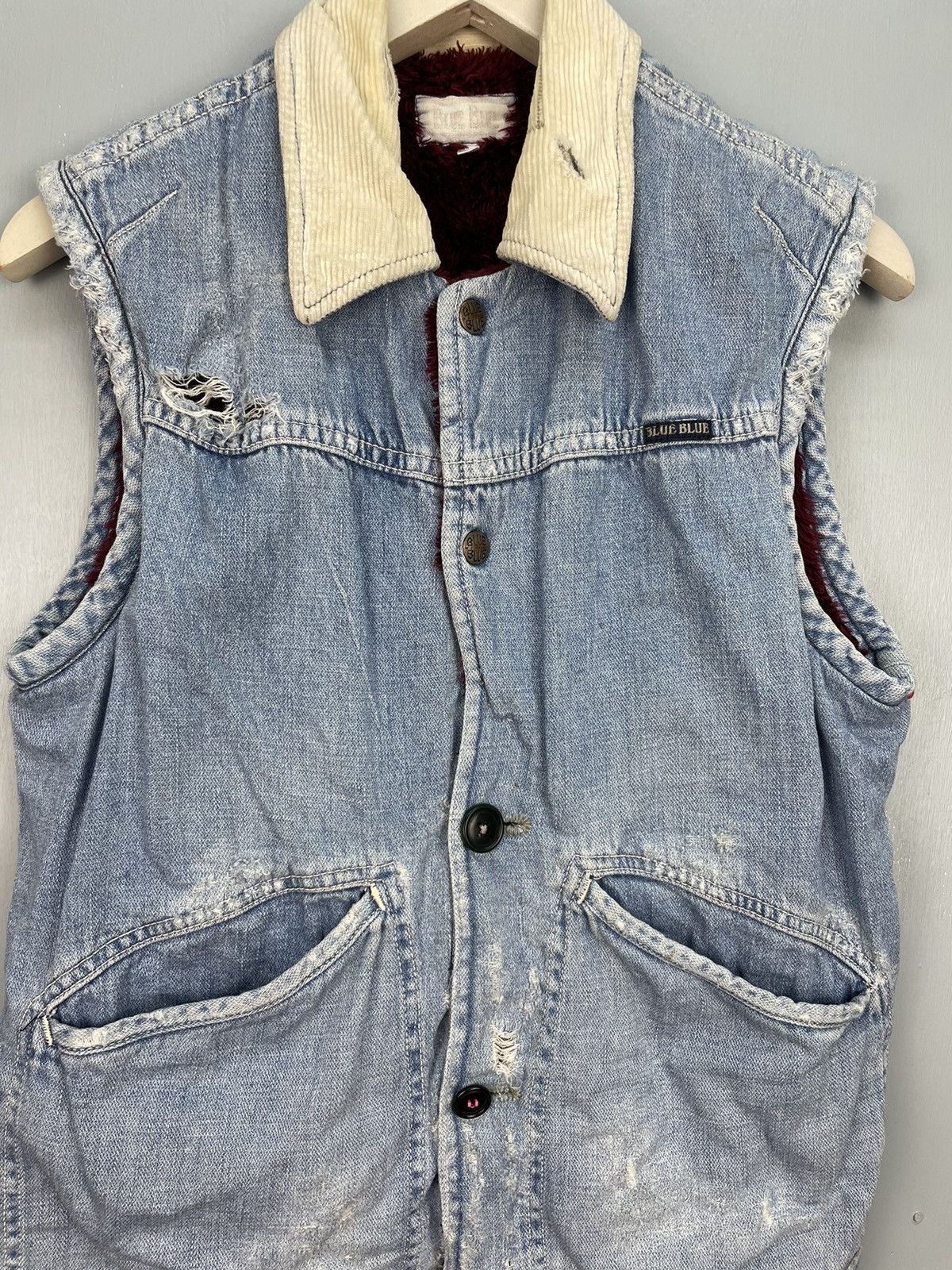 Blue Blue Japan Blue Blue distress denim jacket sleeveless Size US M / EU 48-50 / 2 - 3 Thumbnail