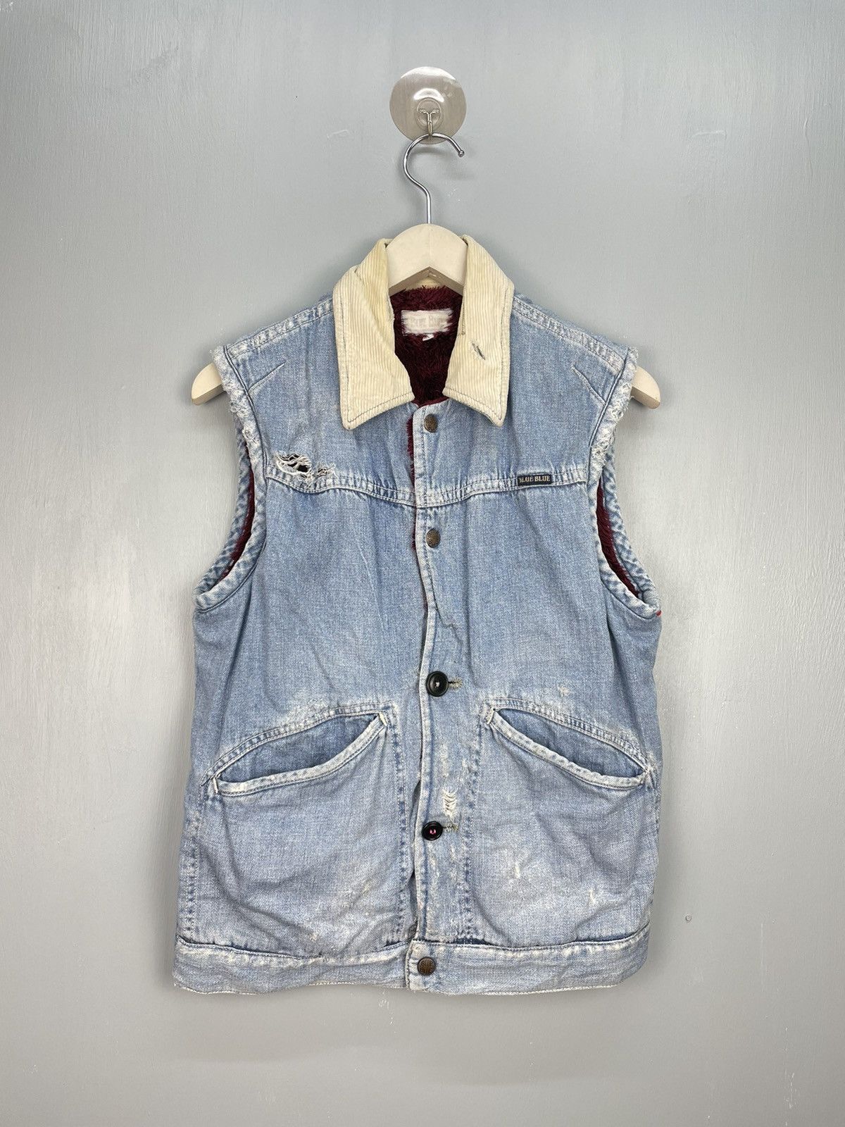 Blue Blue Japan Blue Blue distress denim jacket sleeveless Size US M / EU 48-50 / 2 - 1 Thumbnail