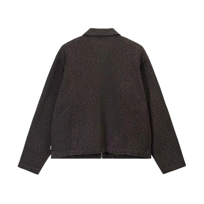 Stussy LEOPARD MESH ZIP JACKET BROWN | Grailed