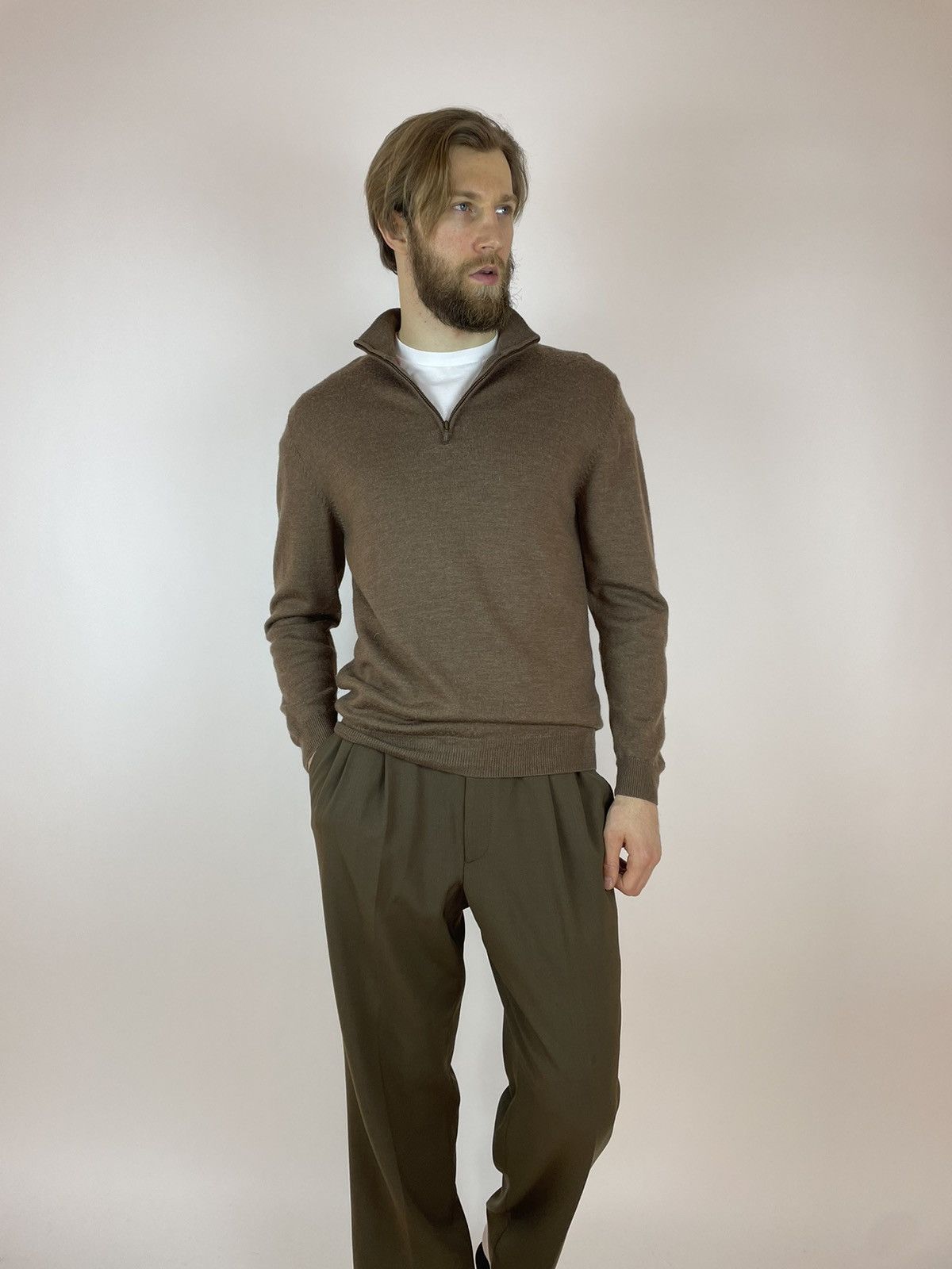 Boden Boden Merino wool half zip pullover Brown Mens size L Size US L / EU 52-54 / 3 - 3 Thumbnail