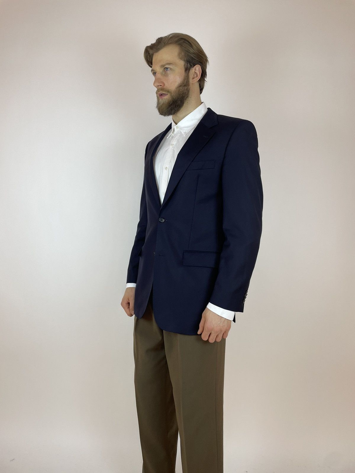 Harry Rosen HARRY ROSEN London Wool Blazer dark blue Mens size XL/54 Size 54R - 3 Thumbnail