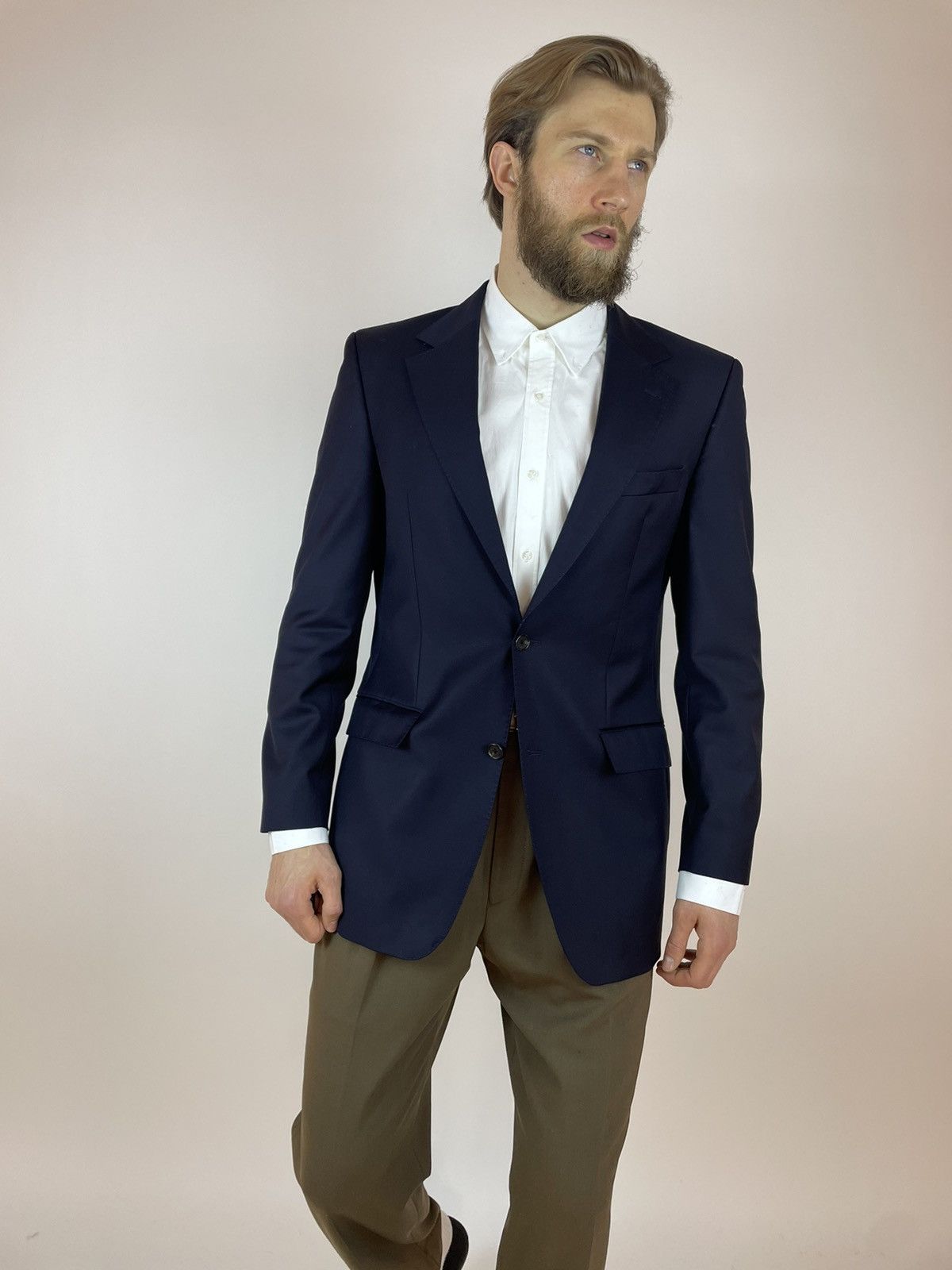 Harry Rosen HARRY ROSEN London Wool Blazer dark blue Mens size XL/54 Size 54R - 8 Thumbnail