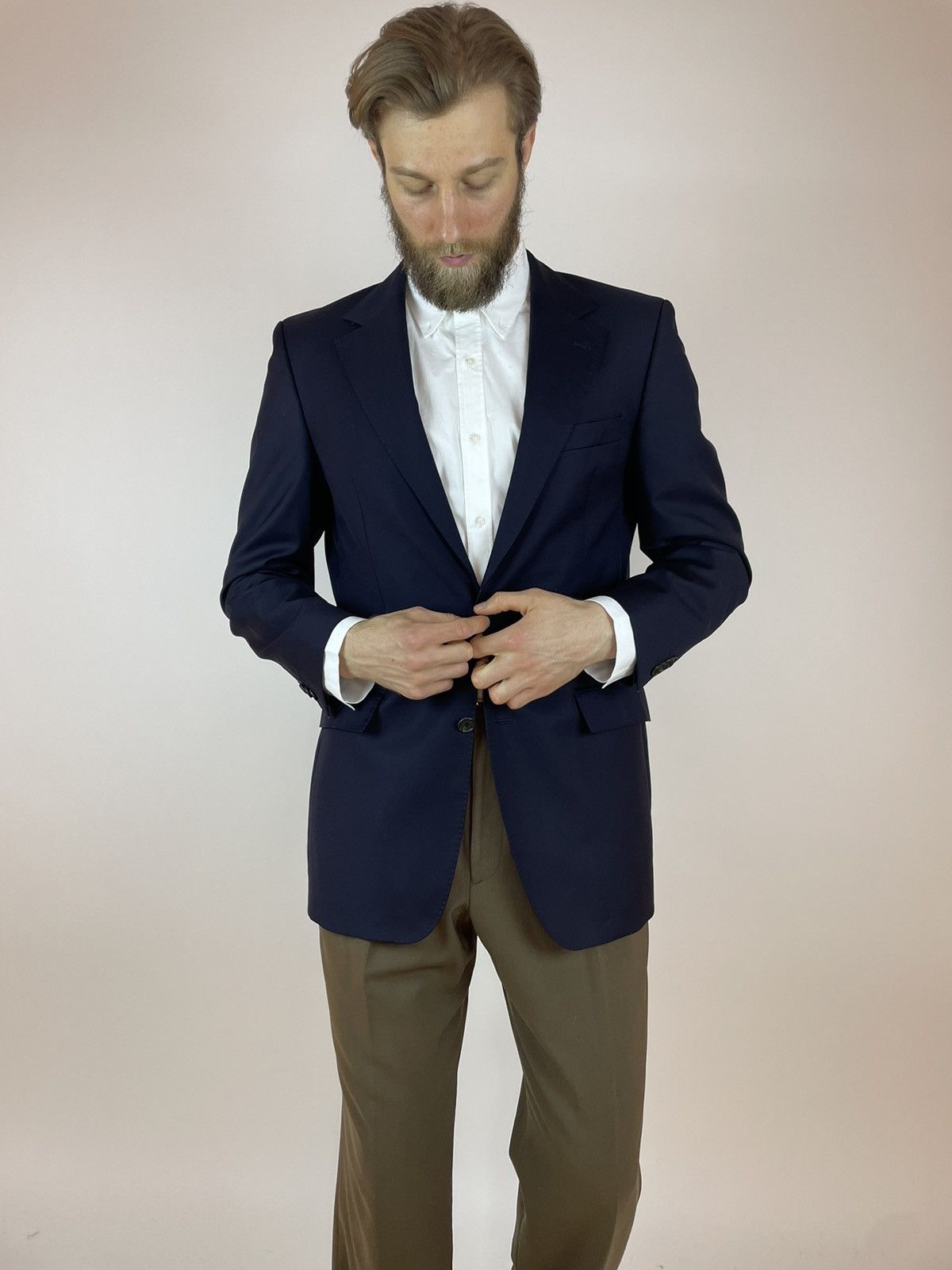 Harry Rosen HARRY ROSEN London Wool Blazer dark blue Mens size XL/54 Size 54R - 7 Thumbnail