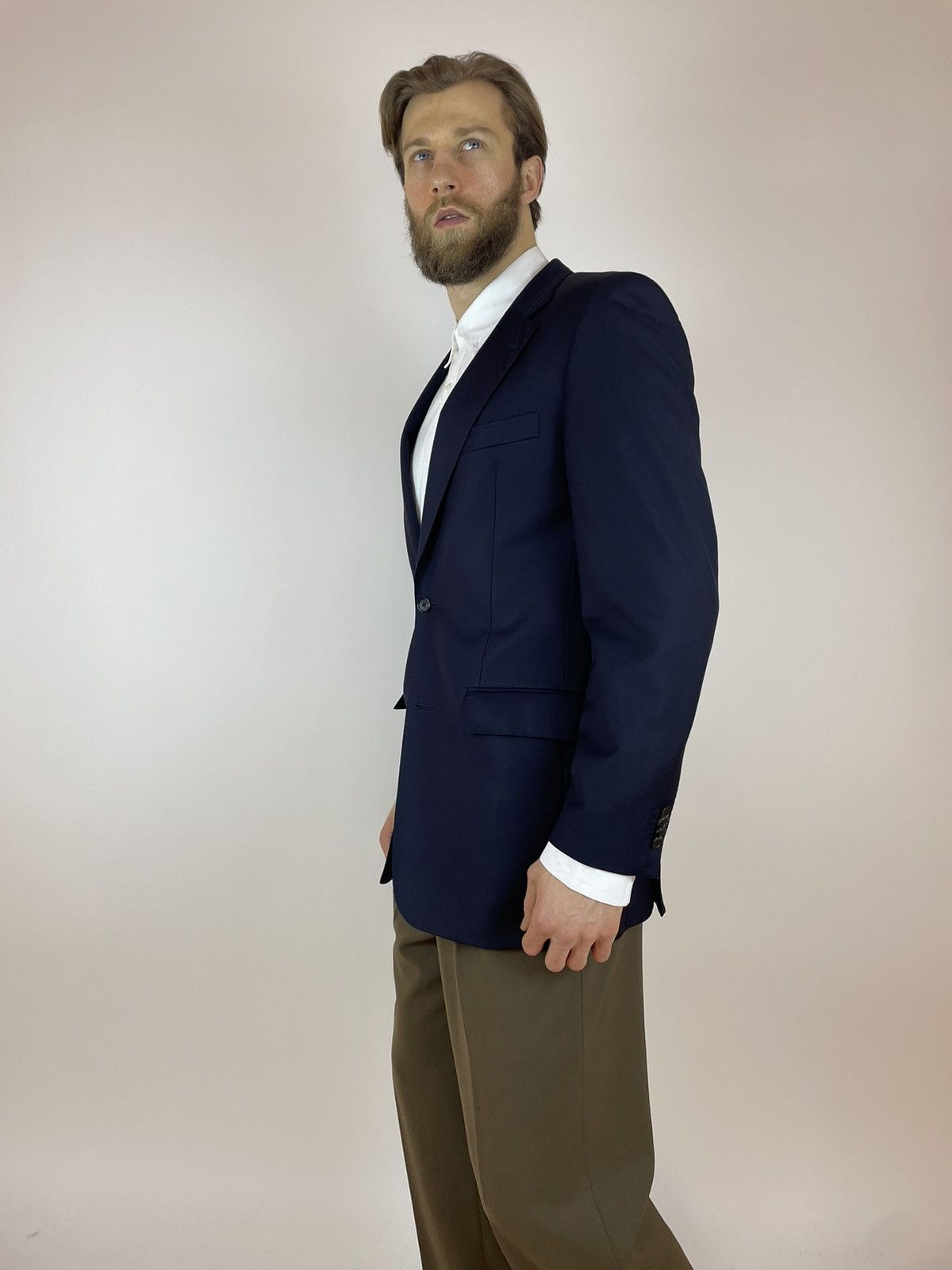 Harry Rosen HARRY ROSEN London Wool Blazer dark blue Mens size XL/54 Size 54R - 5 Thumbnail