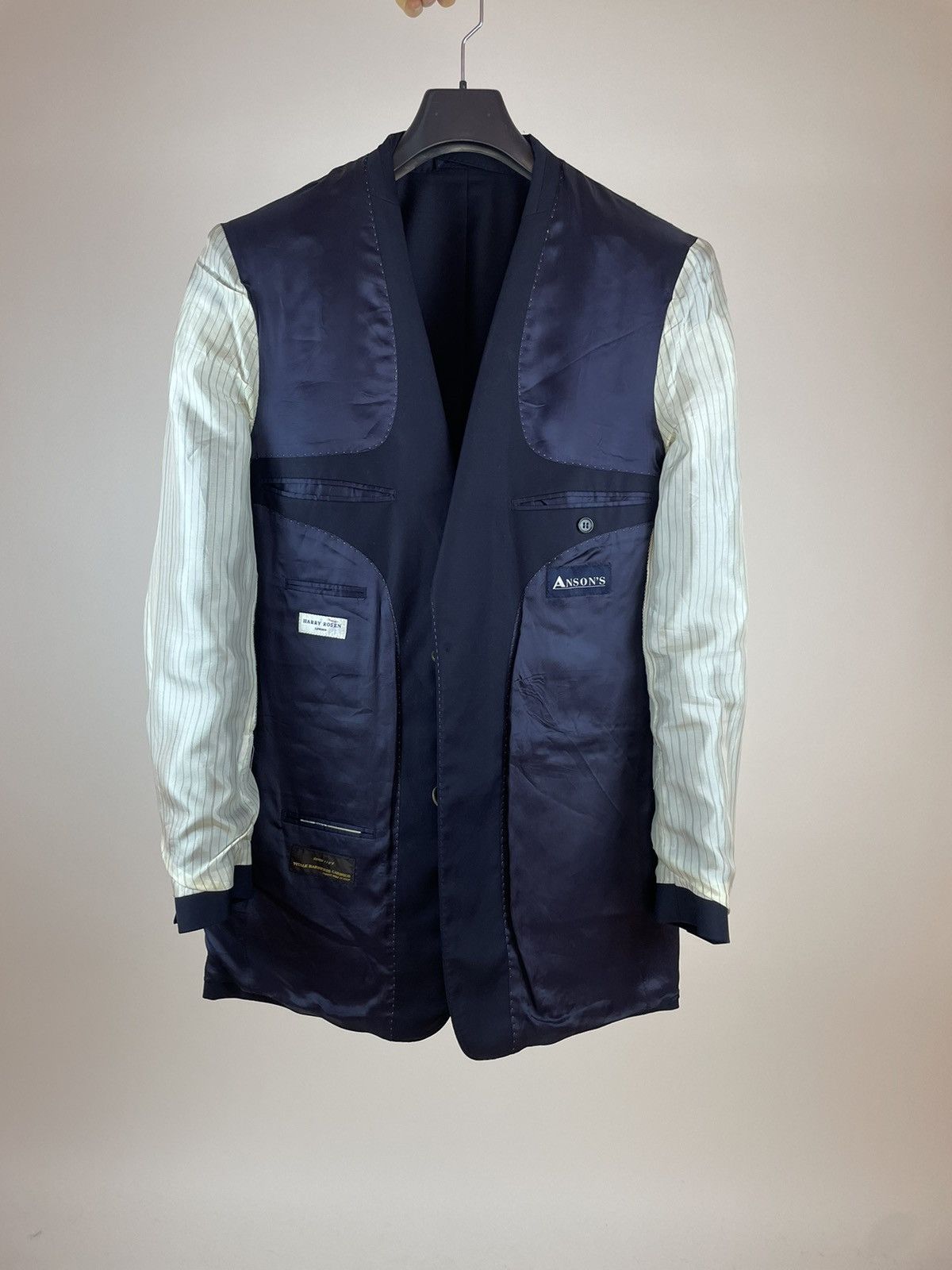 Harry Rosen HARRY ROSEN London Wool Blazer dark blue Mens size XL/54 Size 54R - 11 Thumbnail