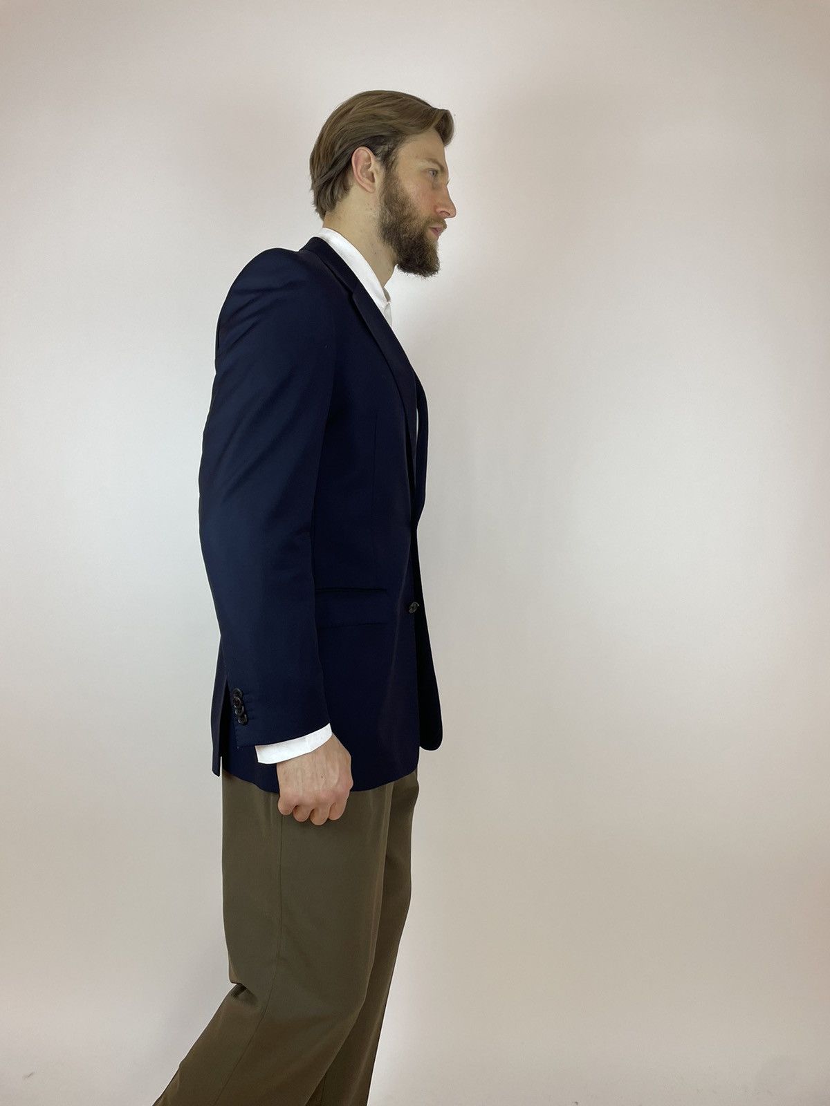 Harry Rosen HARRY ROSEN London Wool Blazer dark blue Mens size XL/54 Size 54R - 6 Thumbnail