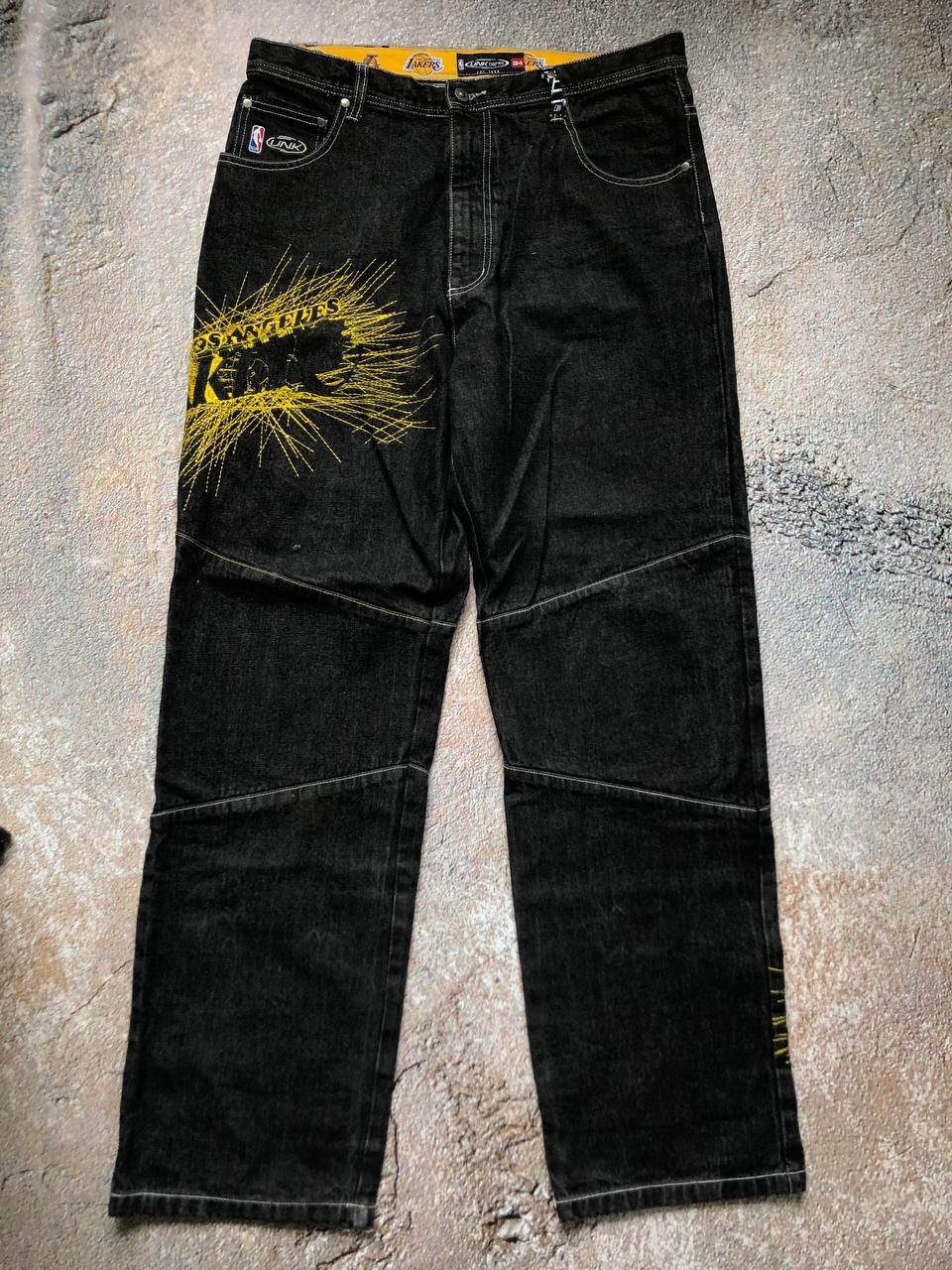NBA × Vintage 90s Los Angeles Lakers Big logo Vintage Denim Pant Size US 34 / EU 50 - 5 Thumbnail