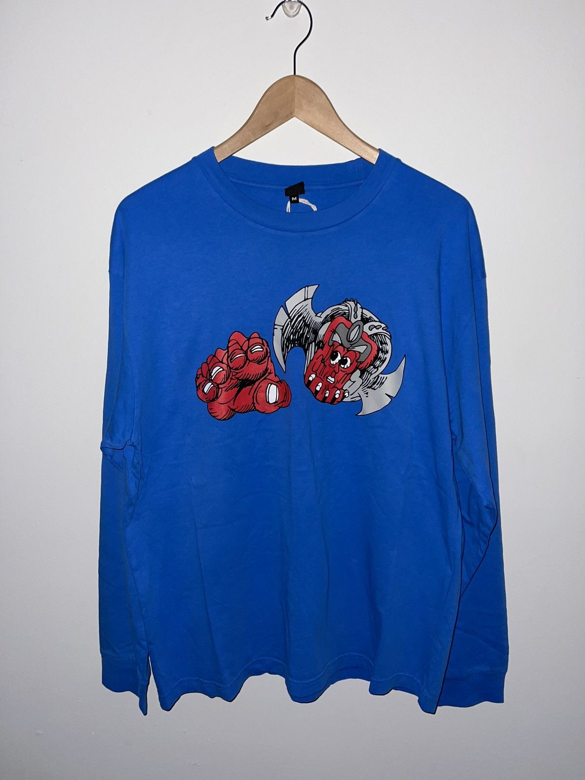 image of Brain Dead Braindead Demon Longsleeve in Blue, Men's (Size Medium)