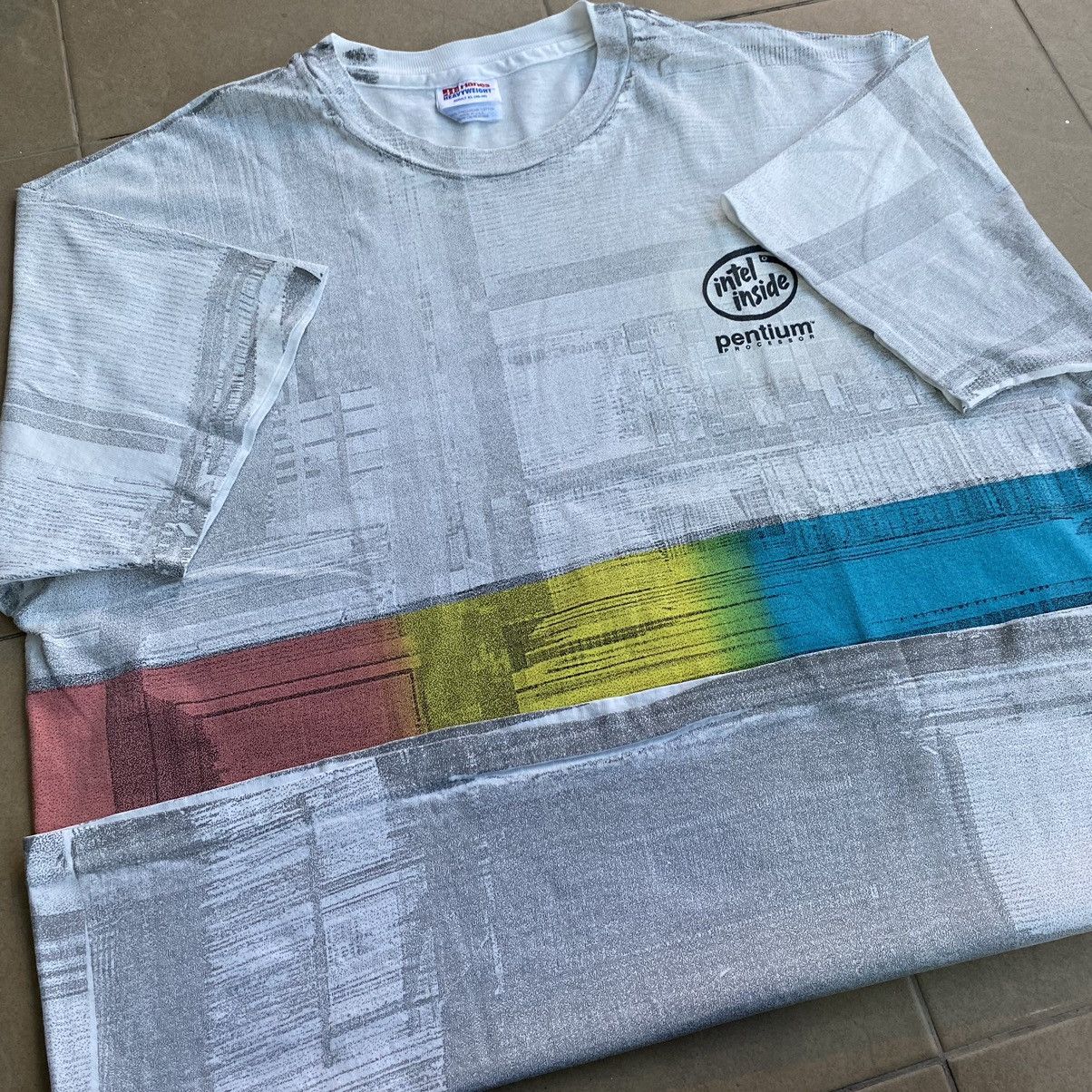 Microsoft VINTAGE 90S INTEL INSIDE WINDOWS T-SHIRT Size US XL / EU 56 / 4 - 4 Thumbnail