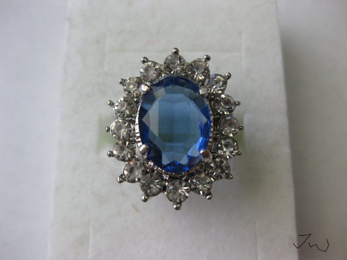 Jewelry Blue CZ Ring - Size 8.75 Size ONE SIZE - 1 Thumbnail