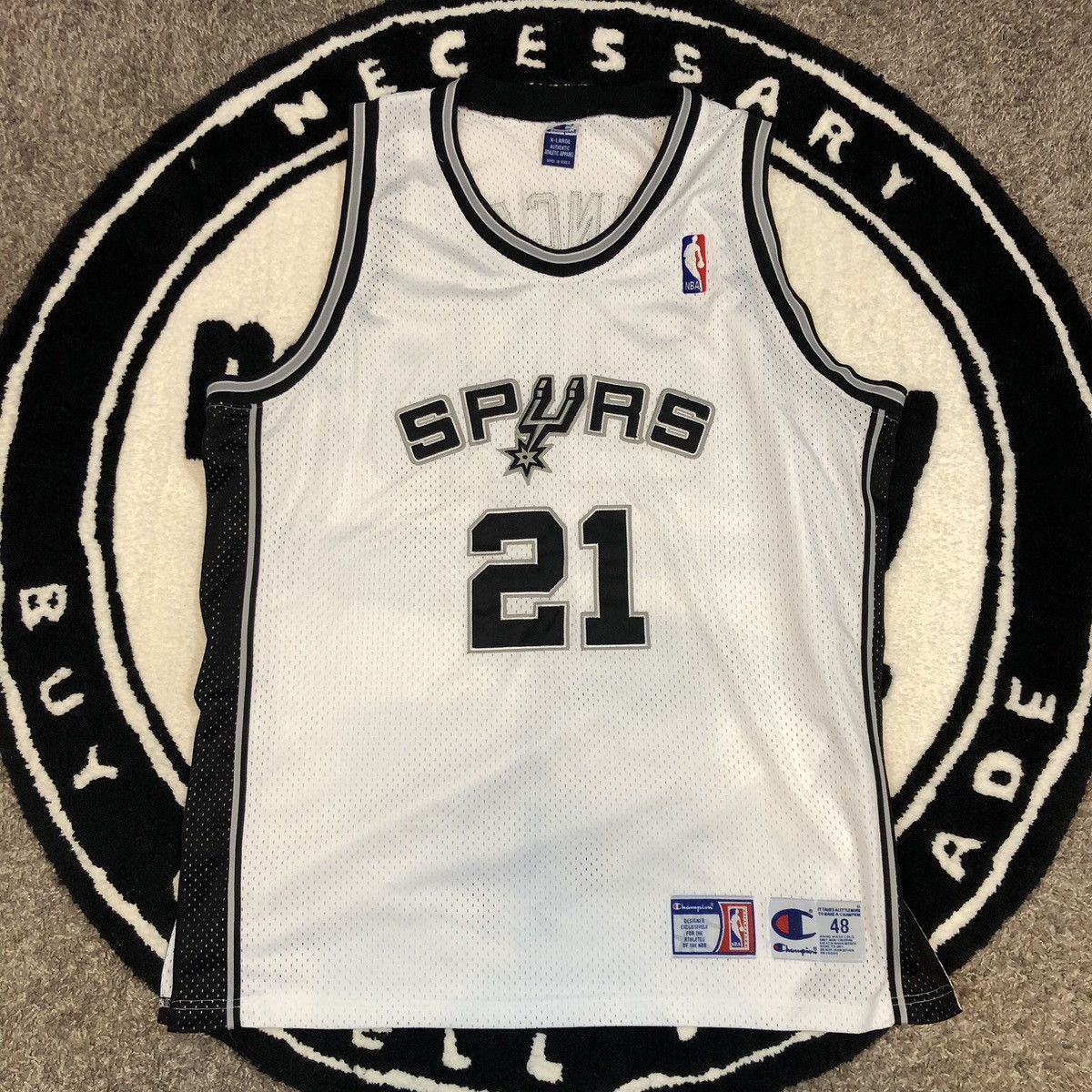 Vintage Tim Duncan Pro Cut Championjersey Size 48 XL 