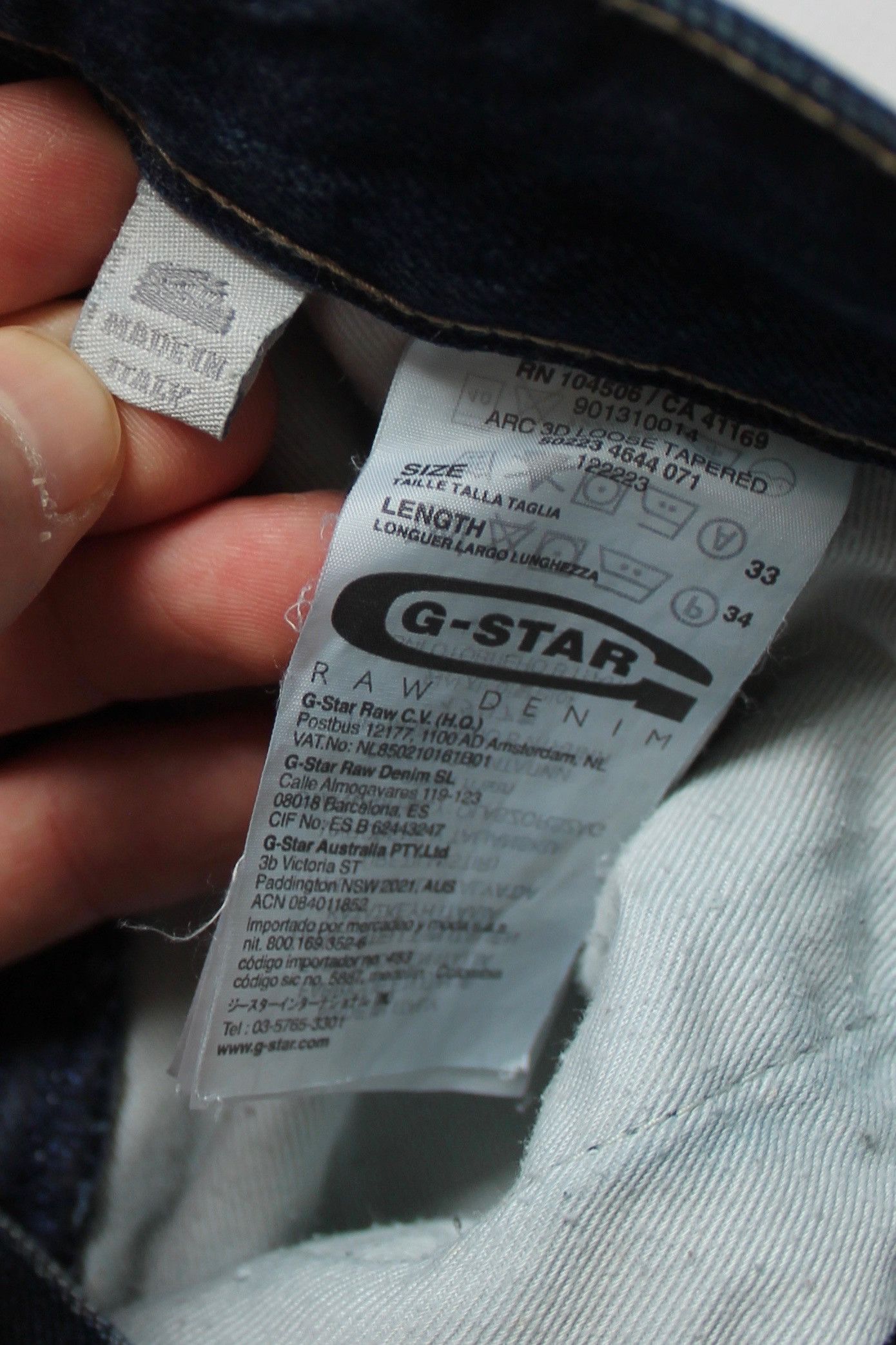 G-Star G - Star ARC 3D Loose Tapered Denim Long Pants Size US 33 - 12 Thumbnail