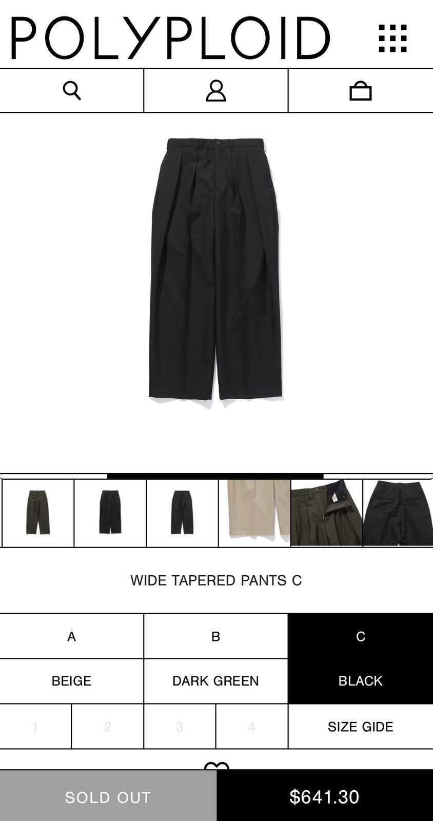 Japanese Brand Polyploid wide tapered pants C black Size US 31 - 4 Thumbnail