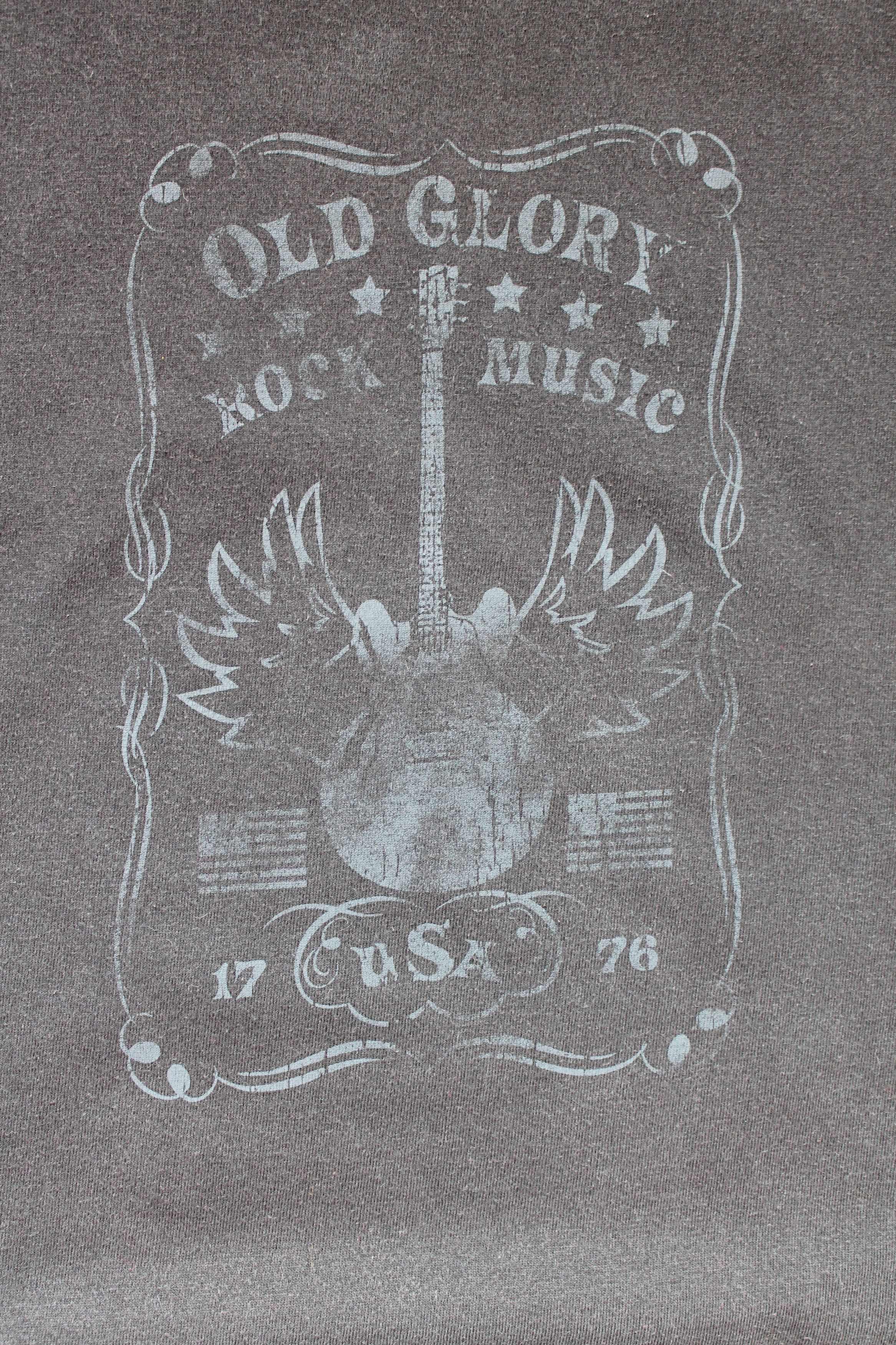 Hanes Old Glory Rock Music Guitar & Wings Faded Black Size US XL / EU 56 / 4 - 6 Thumbnail