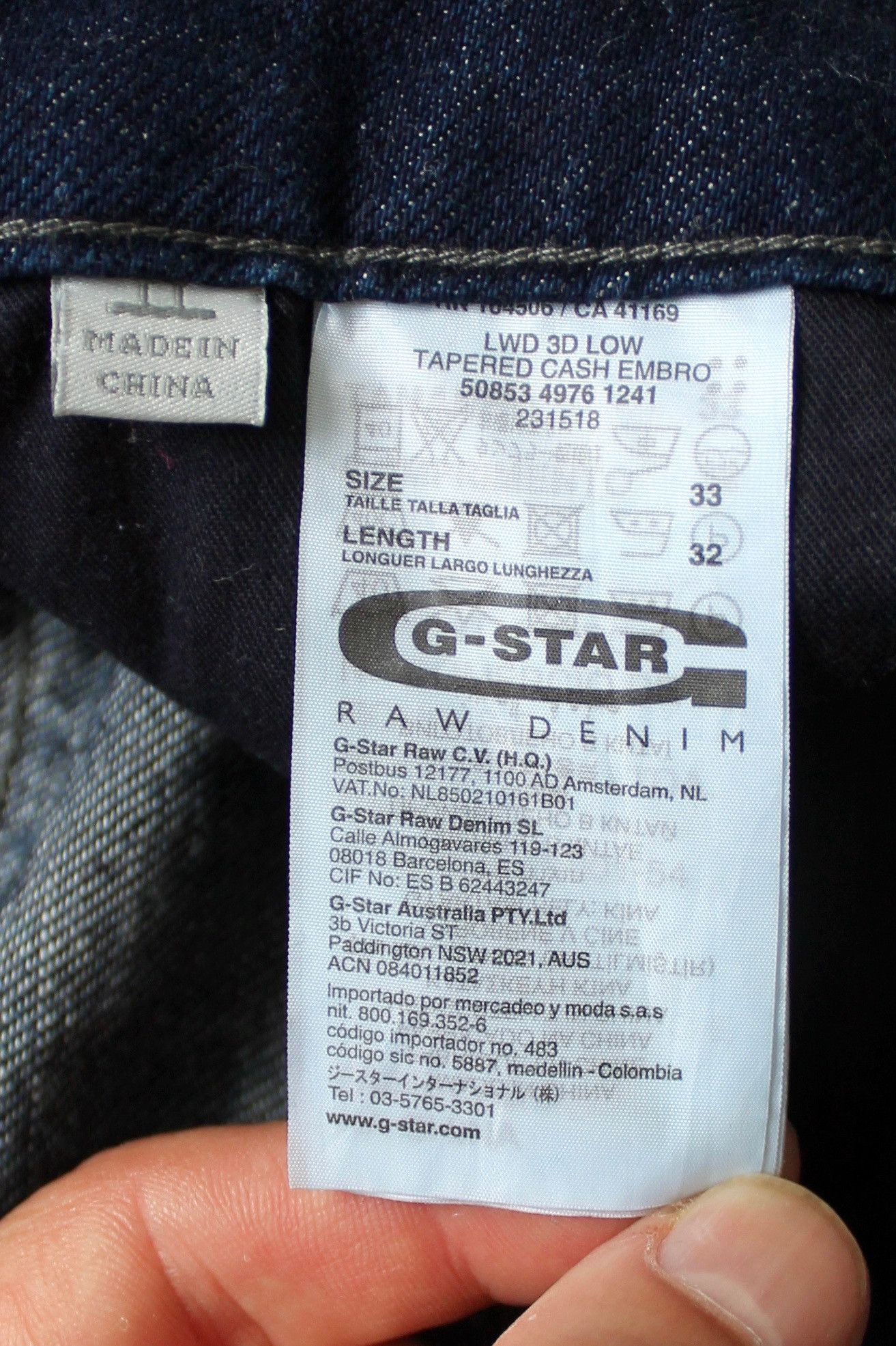 G-Star G - Star RAW Tapered Cash EMBRO 3D LOW Indigo blue Size US 34 / EU 50 - 11 Thumbnail