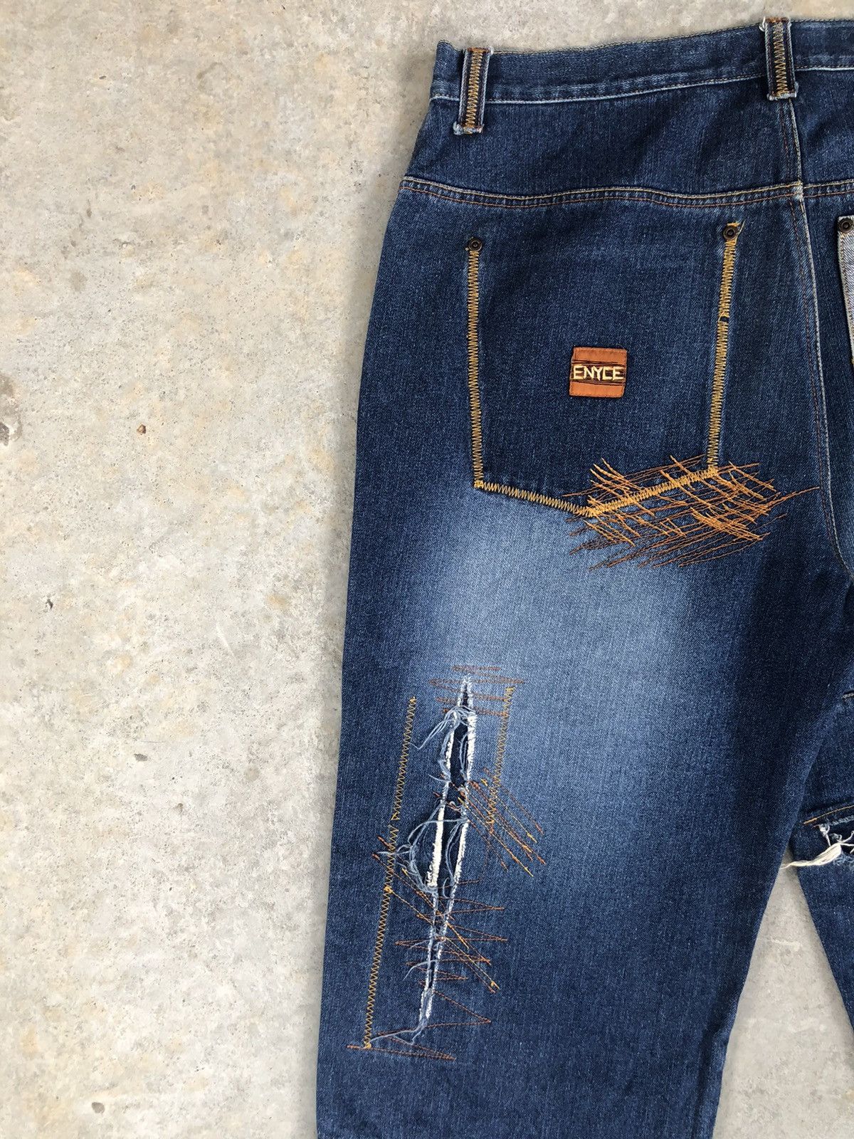 Enyce Enyce Baggy Jeans Hip Hop Patchwork Boro Skateboards Size US 35 - 9 Thumbnail