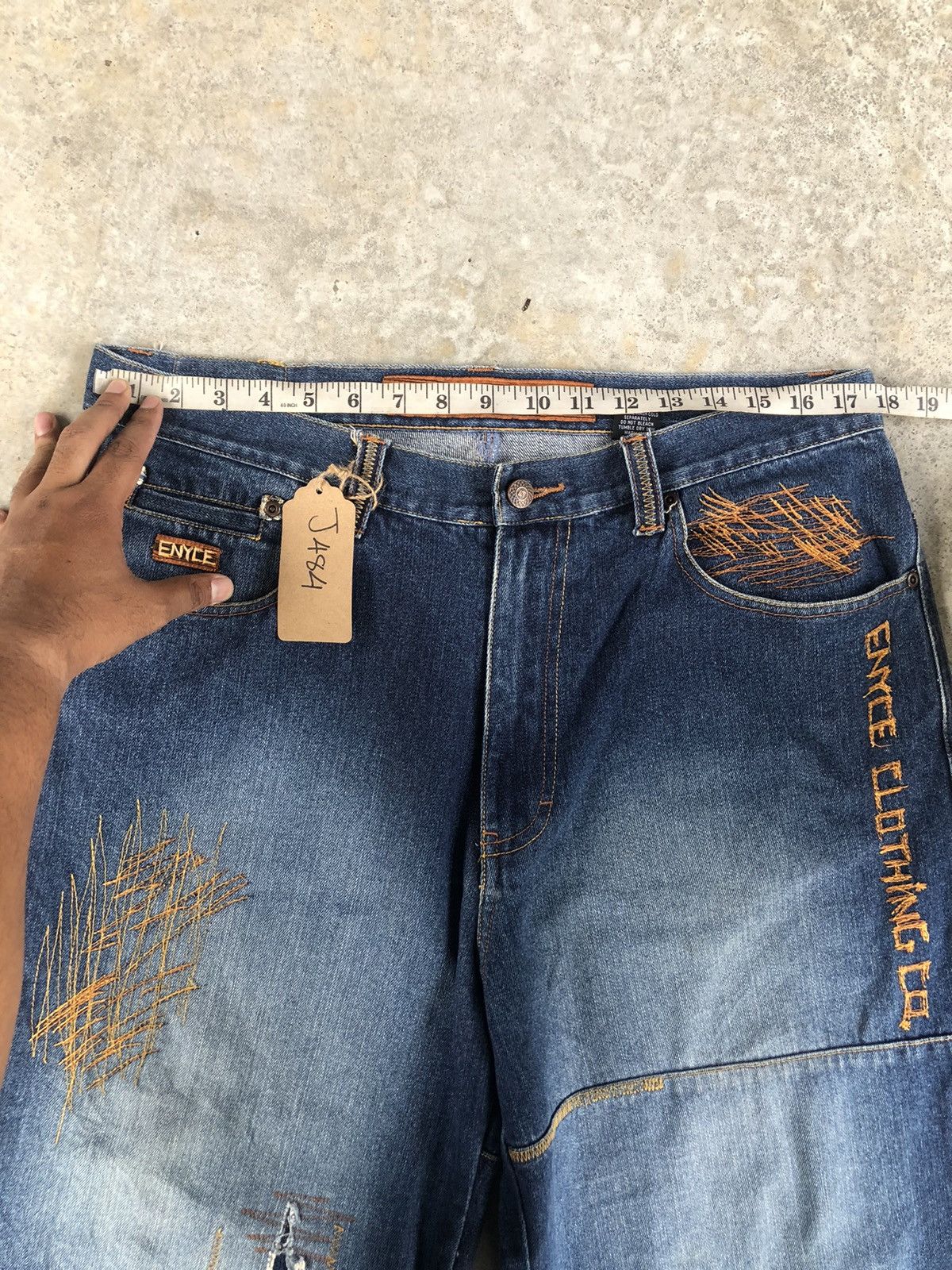 Enyce Enyce Baggy Jeans Hip Hop Patchwork Boro Skateboards Size US 35 - 17 Thumbnail