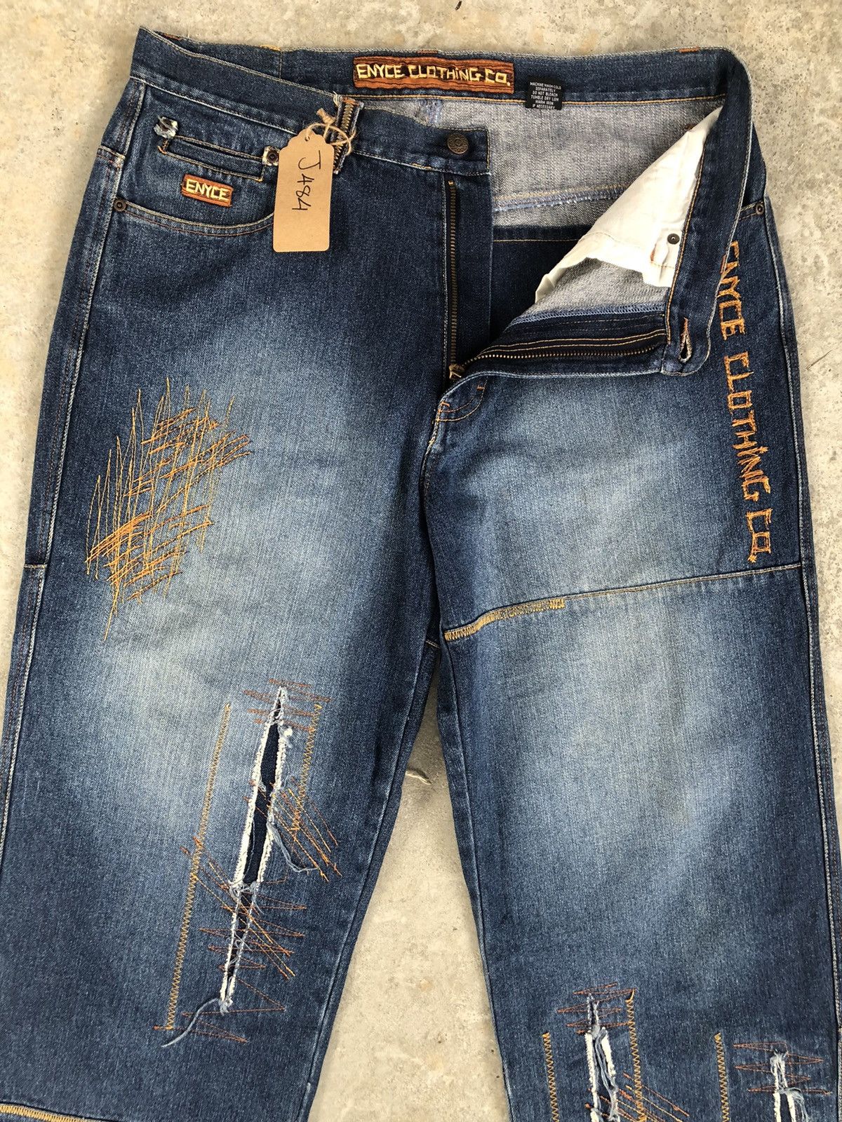 Enyce Enyce Baggy Jeans Hip Hop Patchwork Boro Skateboards Size US 35 - 3 Thumbnail