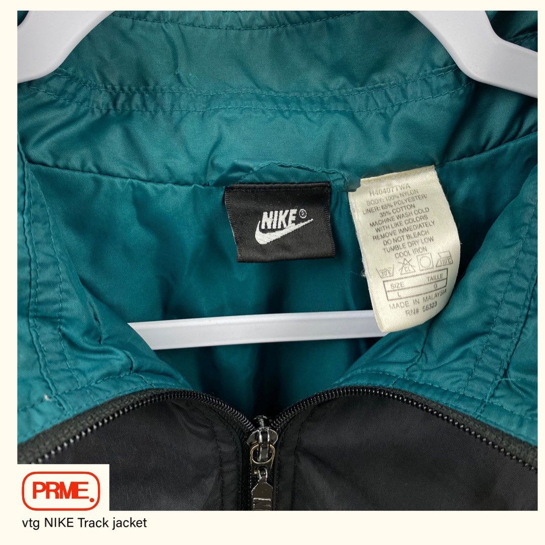 Nike × Vintage vintage 90s NIKE BIG SWOOSH Nylon Track spellout jacket Size US L / EU 52-54 / 3 - 7 Thumbnail