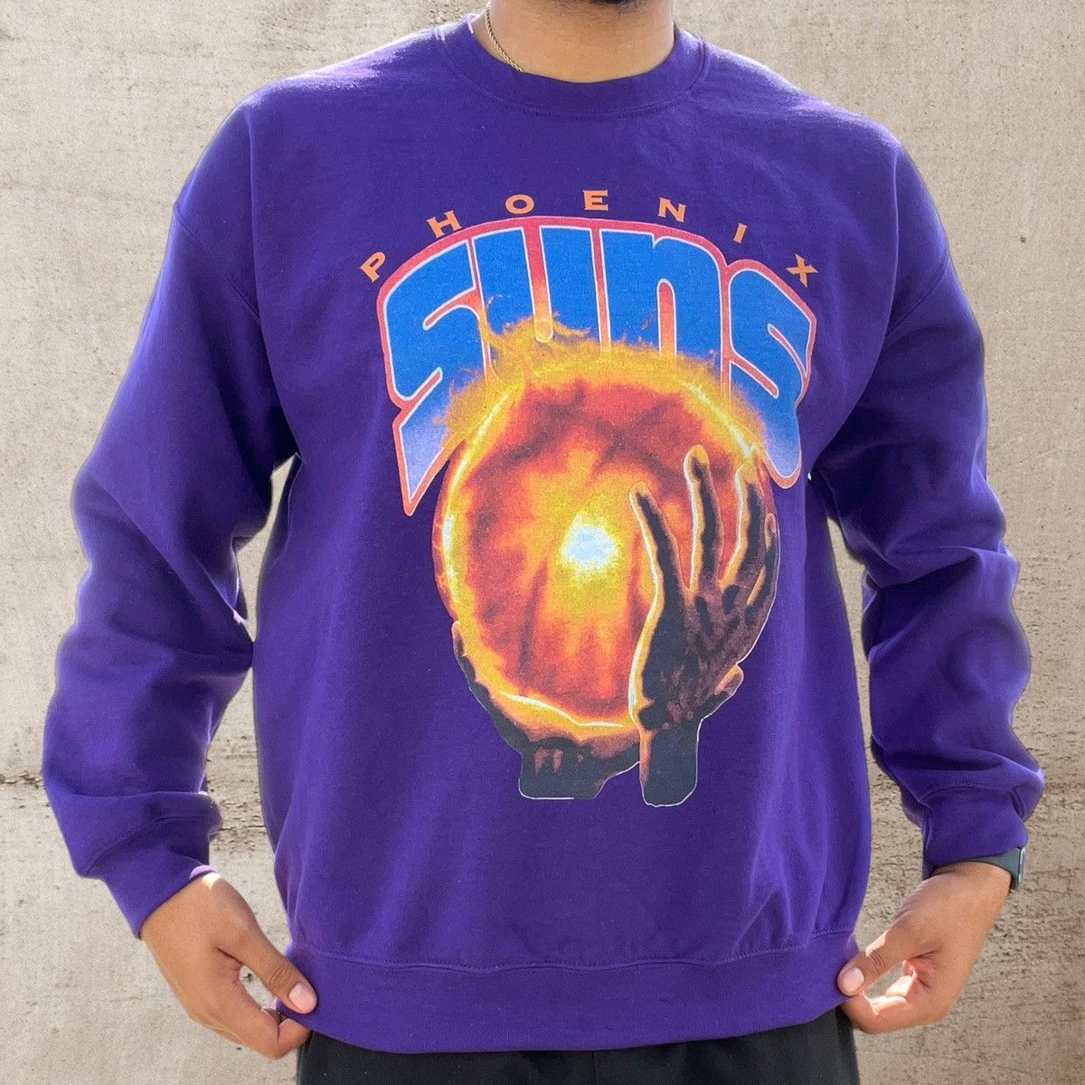 NBA Vintage 90s Phoenix Suns NBA Crewneck Sweatshirt custom Size US L / EU 52-54 / 3 - 6 Thumbnail