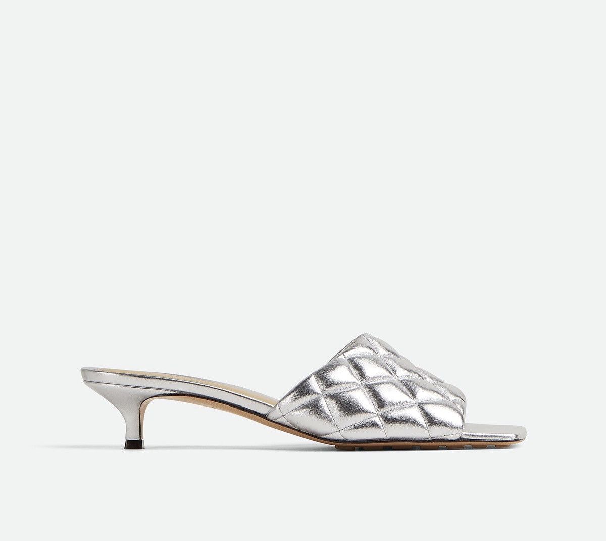 Bottega Veneta Padded Mules Metallic Sandals