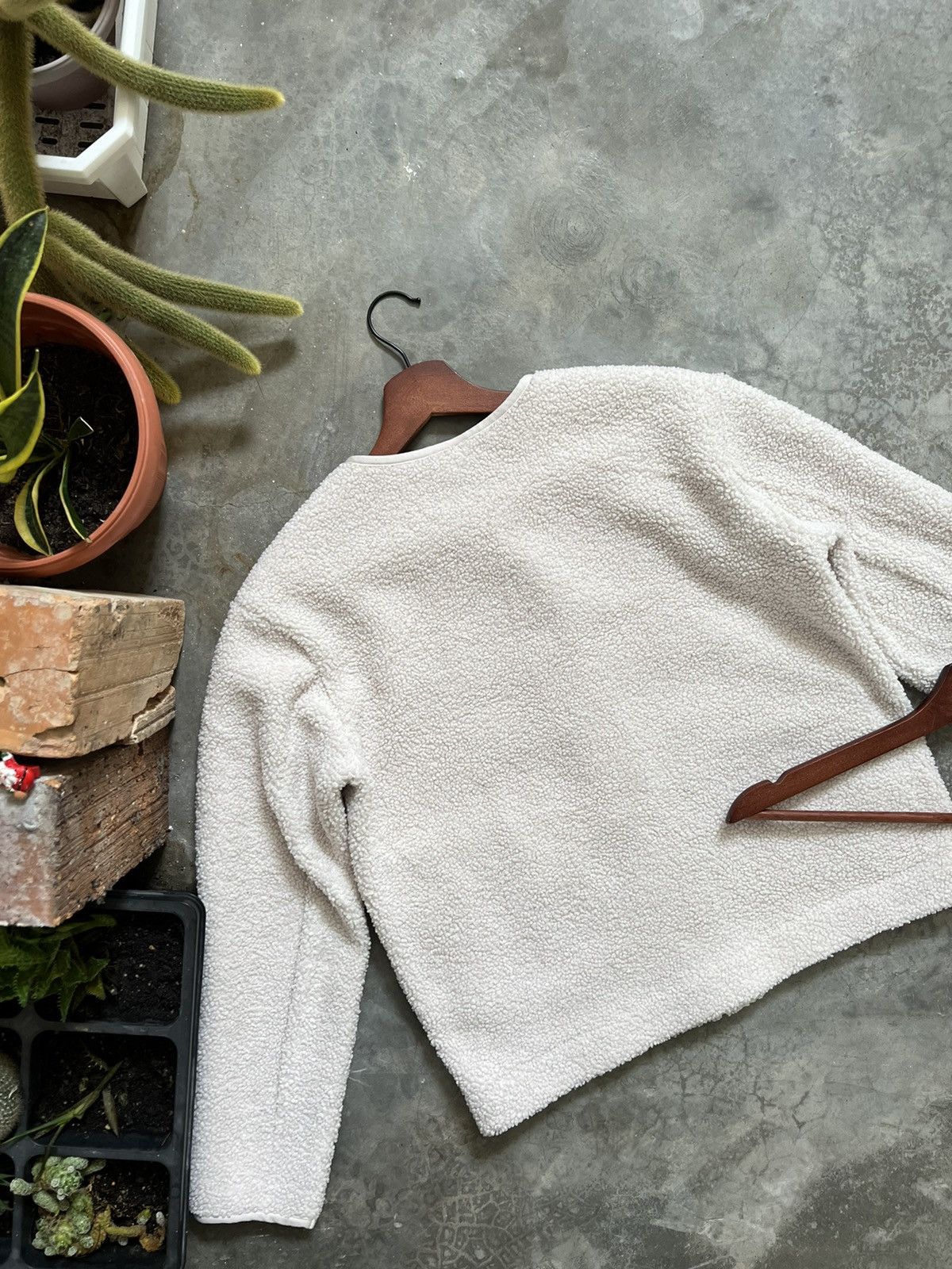 Vintage 🖤 Pile Sherpa Snap Button Cardigan With Pockets