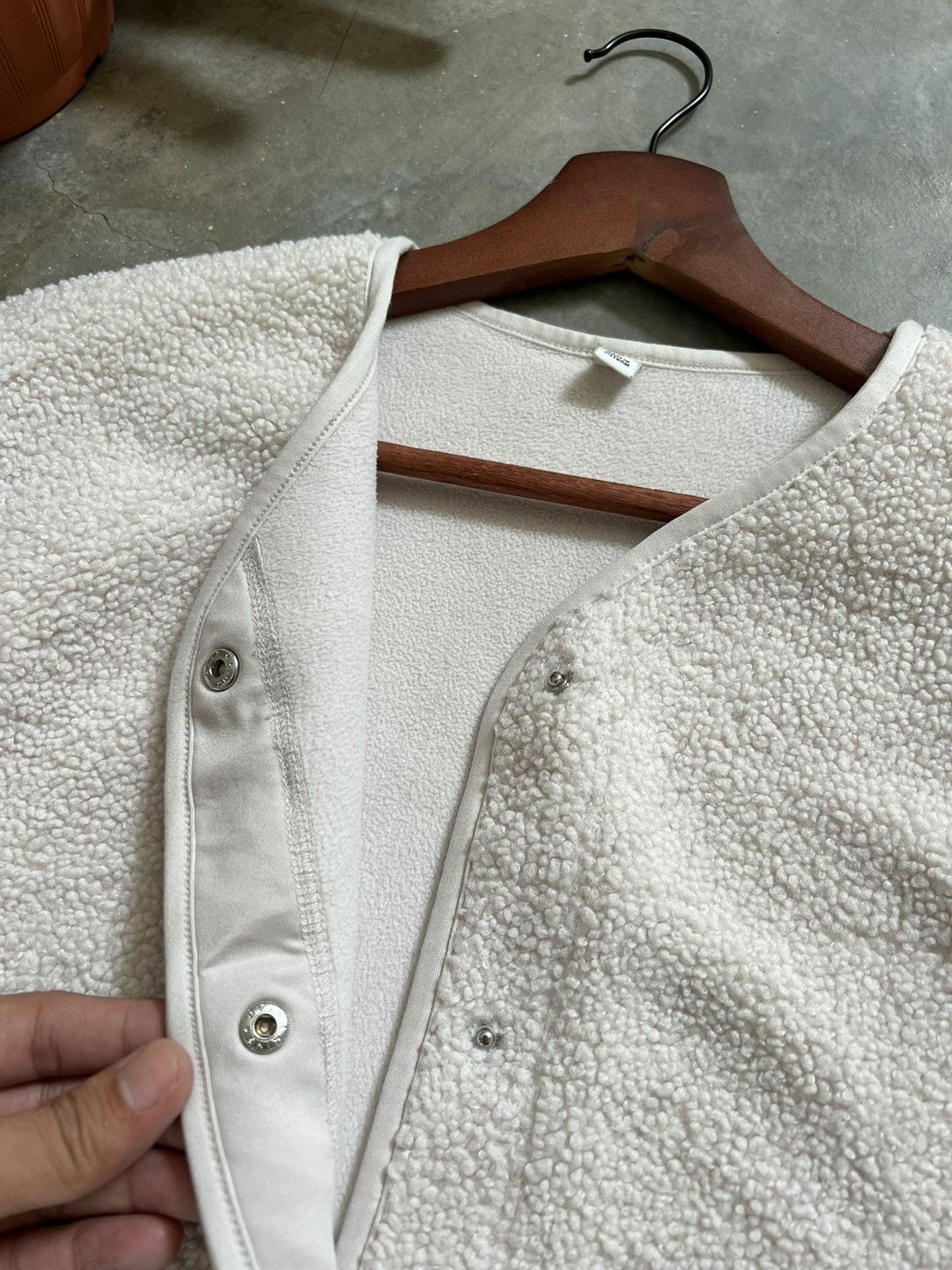 Vintage 🖤 Pile Sherpa Snap Button Cardigan With Pockets