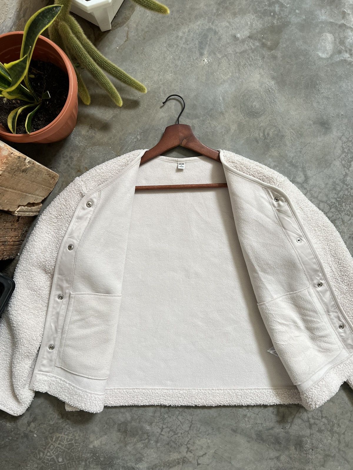Vintage 🖤 Pile Sherpa Snap Button Cardigan With Pockets