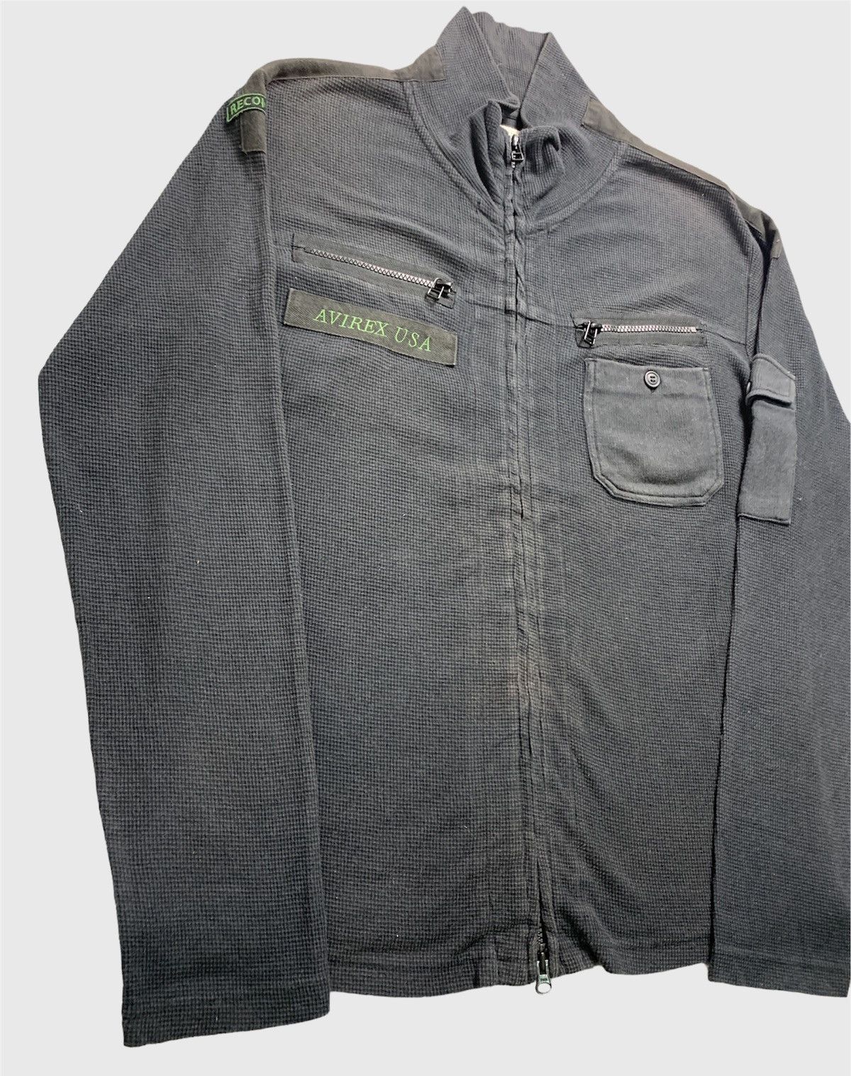 Avirex × Vintage Vintage Avirex A-T5 Long Sleeve Zipper Waffle Shirt Size US L / EU 52-54 / 3 - 2 Thumbnail