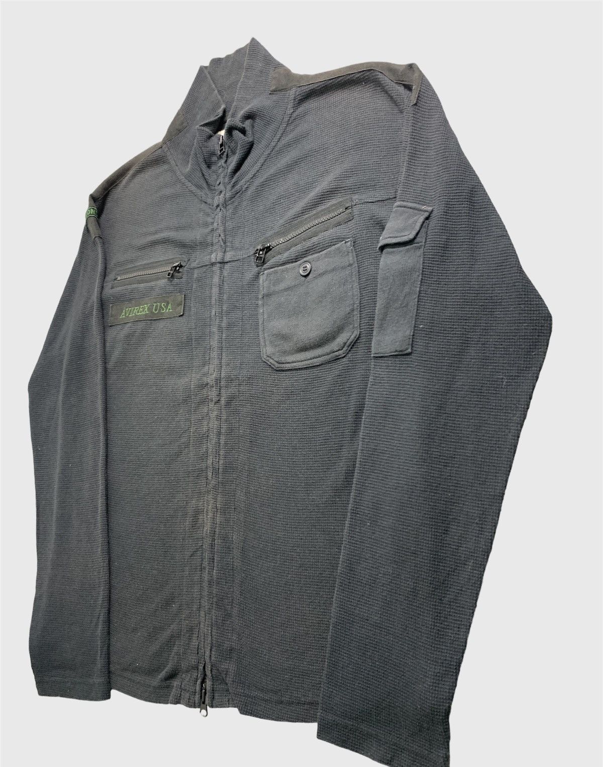 Avirex × Vintage Vintage Avirex A-T5 Long Sleeve Zipper Waffle Shirt Size US L / EU 52-54 / 3 - 3 Thumbnail