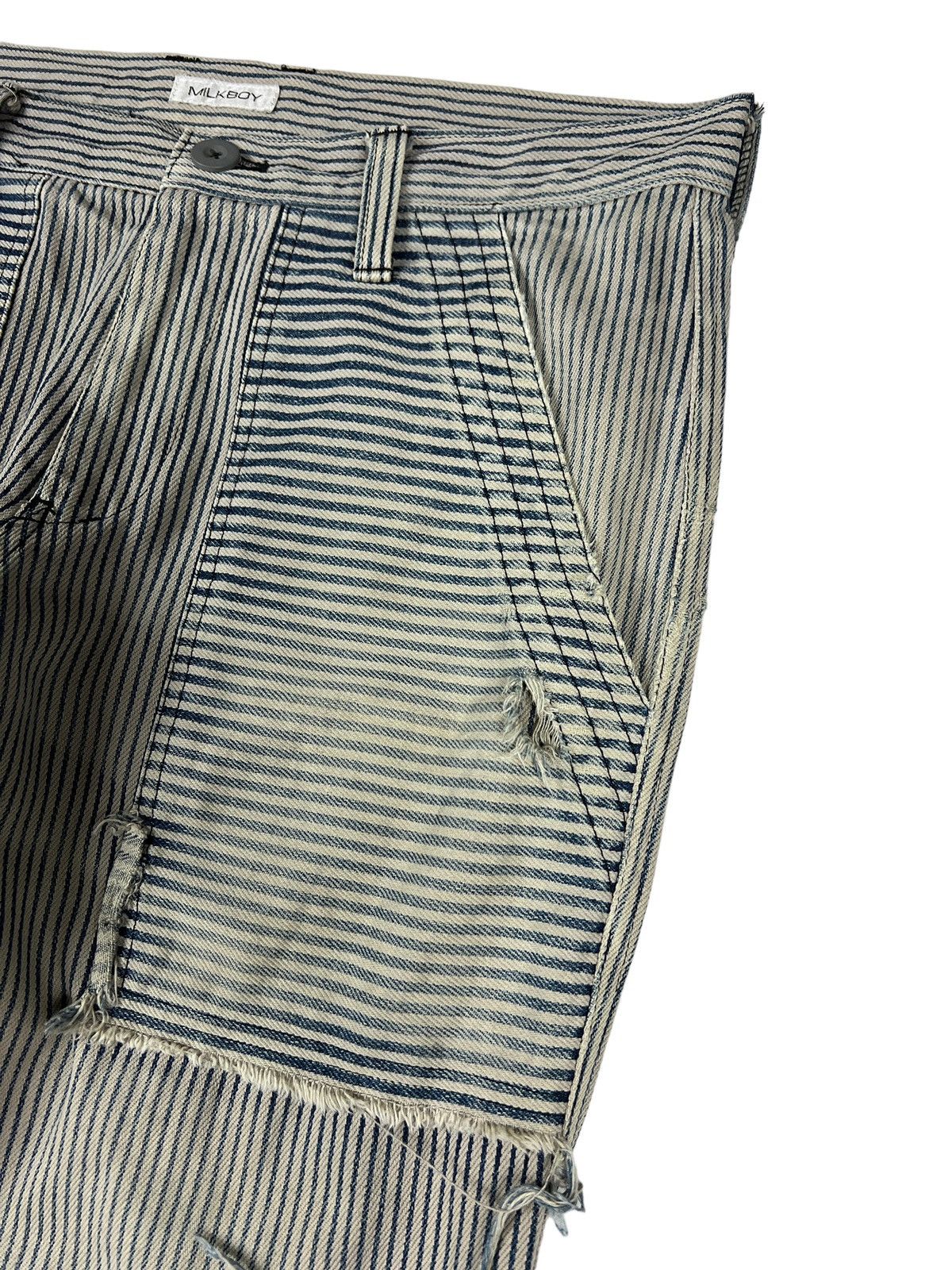 Beauty Beast Milkboy Hickory Stripes Thrashed Reconstruct Pants Size US 31 - 7 Thumbnail