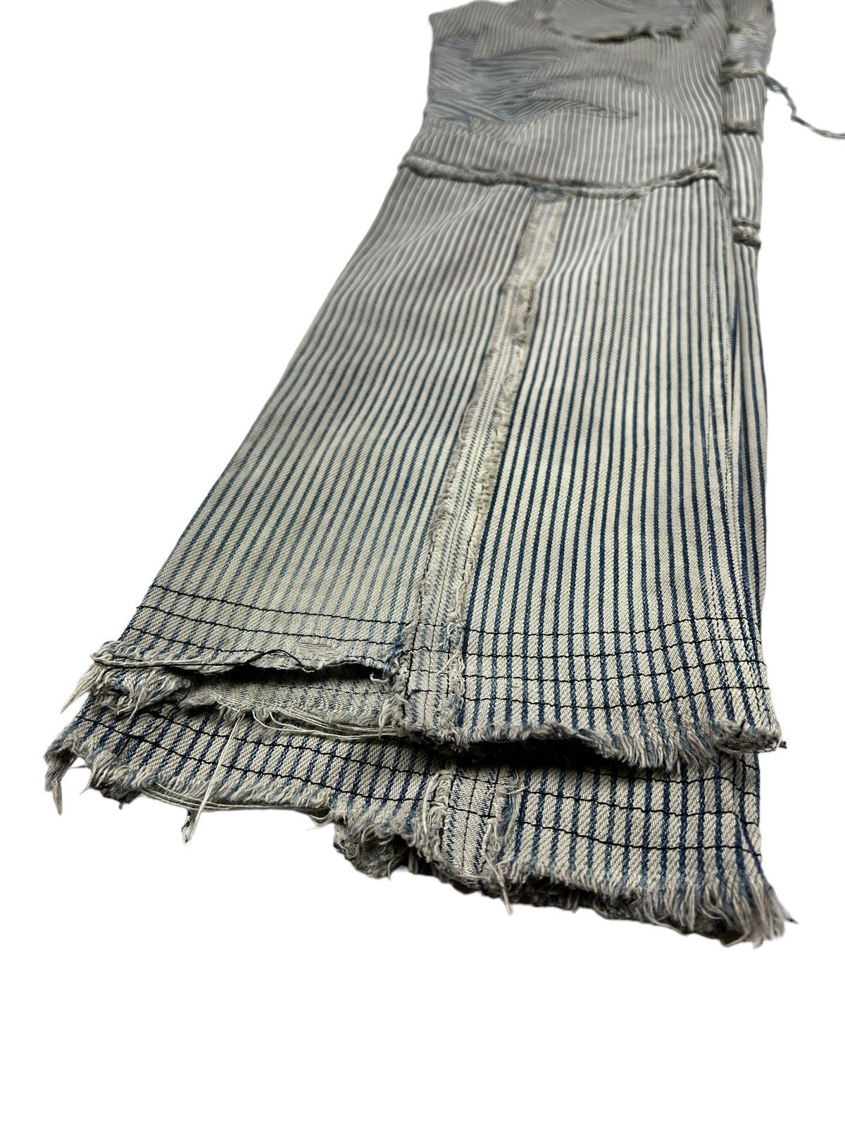 Beauty Beast Milkboy Hickory Stripes Thrashed Reconstruct Pants Size US 31 - 14 Thumbnail