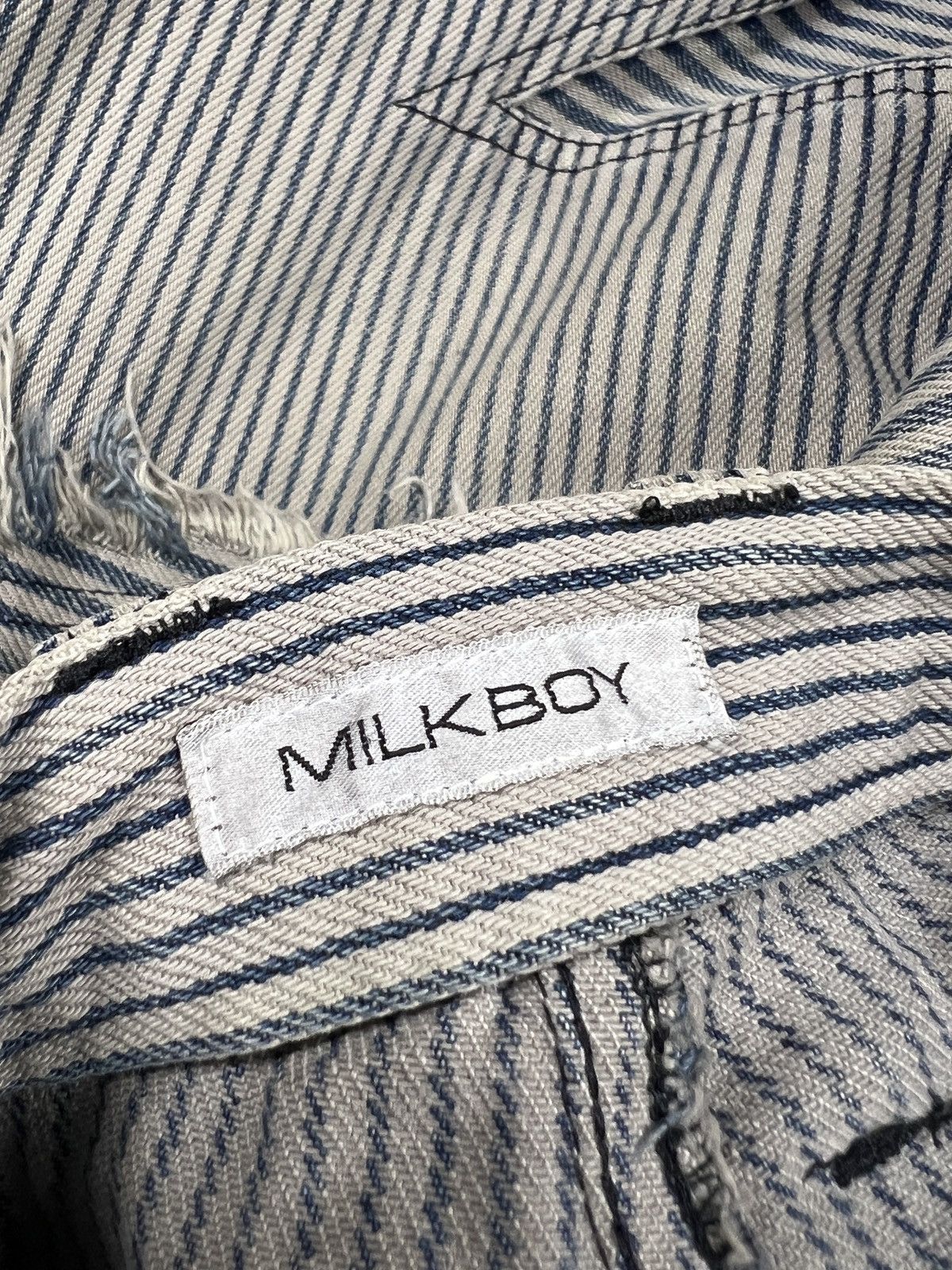 Beauty Beast Milkboy Hickory Stripes Thrashed Reconstruct Pants Size US 31 - 16 Thumbnail