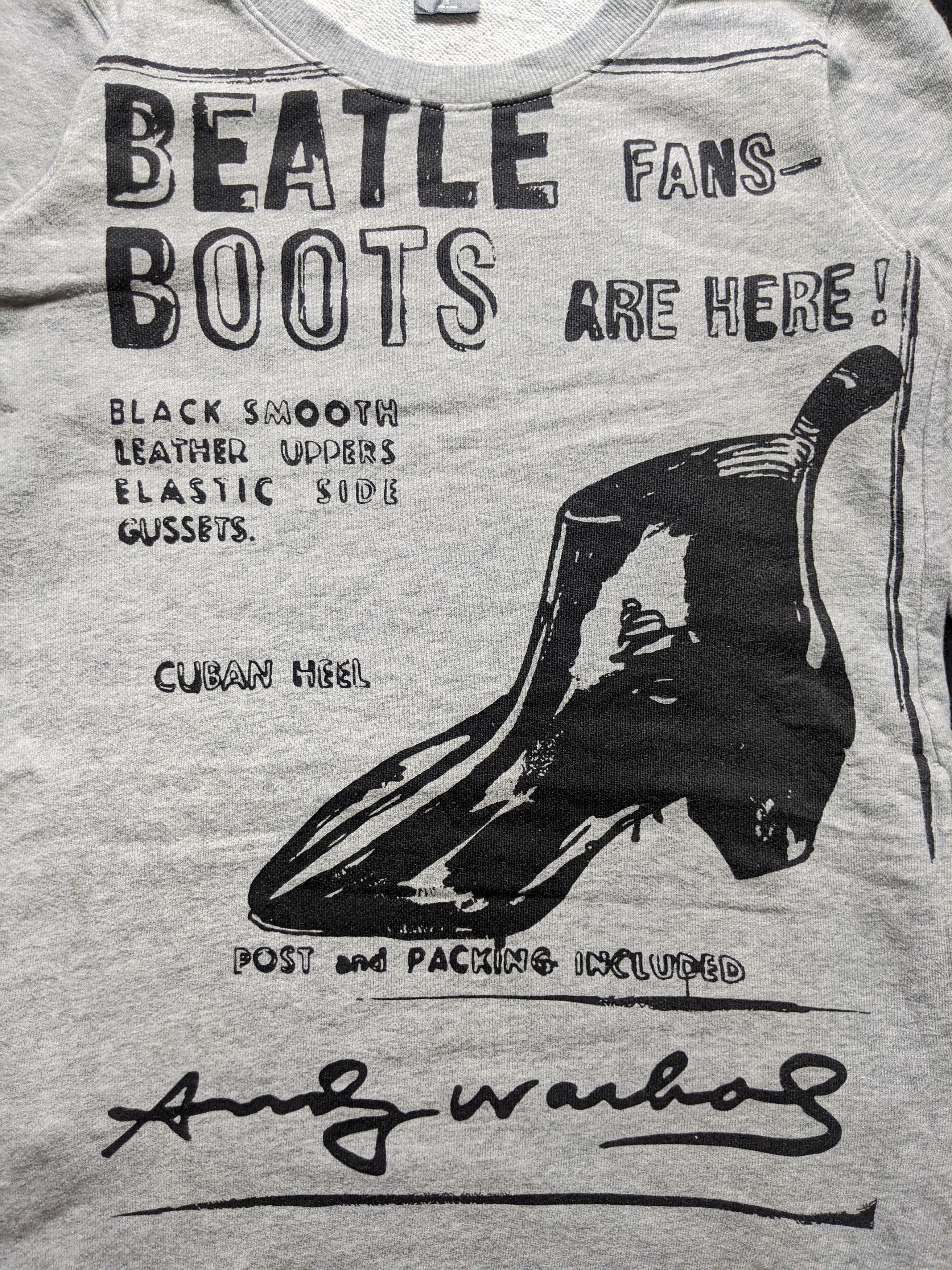 Andy Warhol × Japanese Brand Andy Warhol Beatle Boots (Positive) Cool Design Sweatshirt Size US S / EU 44-46 / 1 - 2 Thumbnail