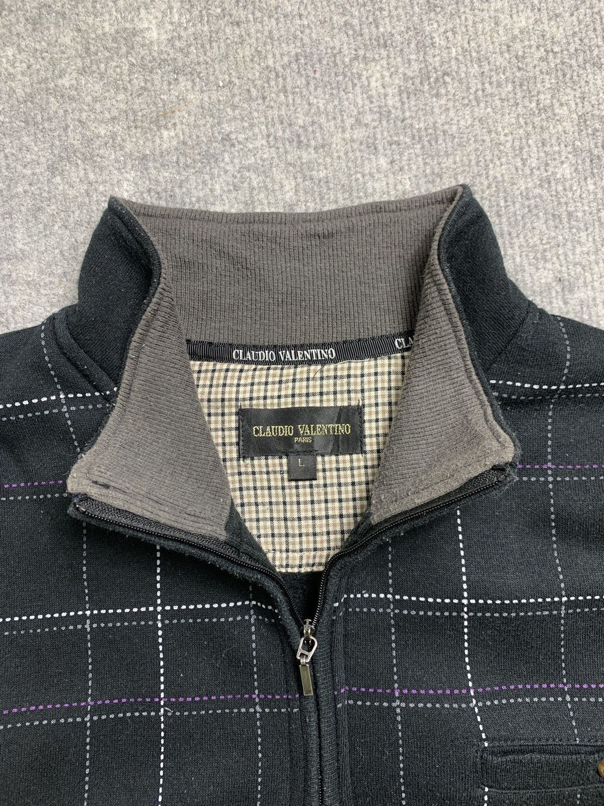 Valentino × Vintage Vintage 90s Cloudio Valentino Zipper Pocket Sweatshirt Size US L / EU 52-54 / 3 - 8 Thumbnail