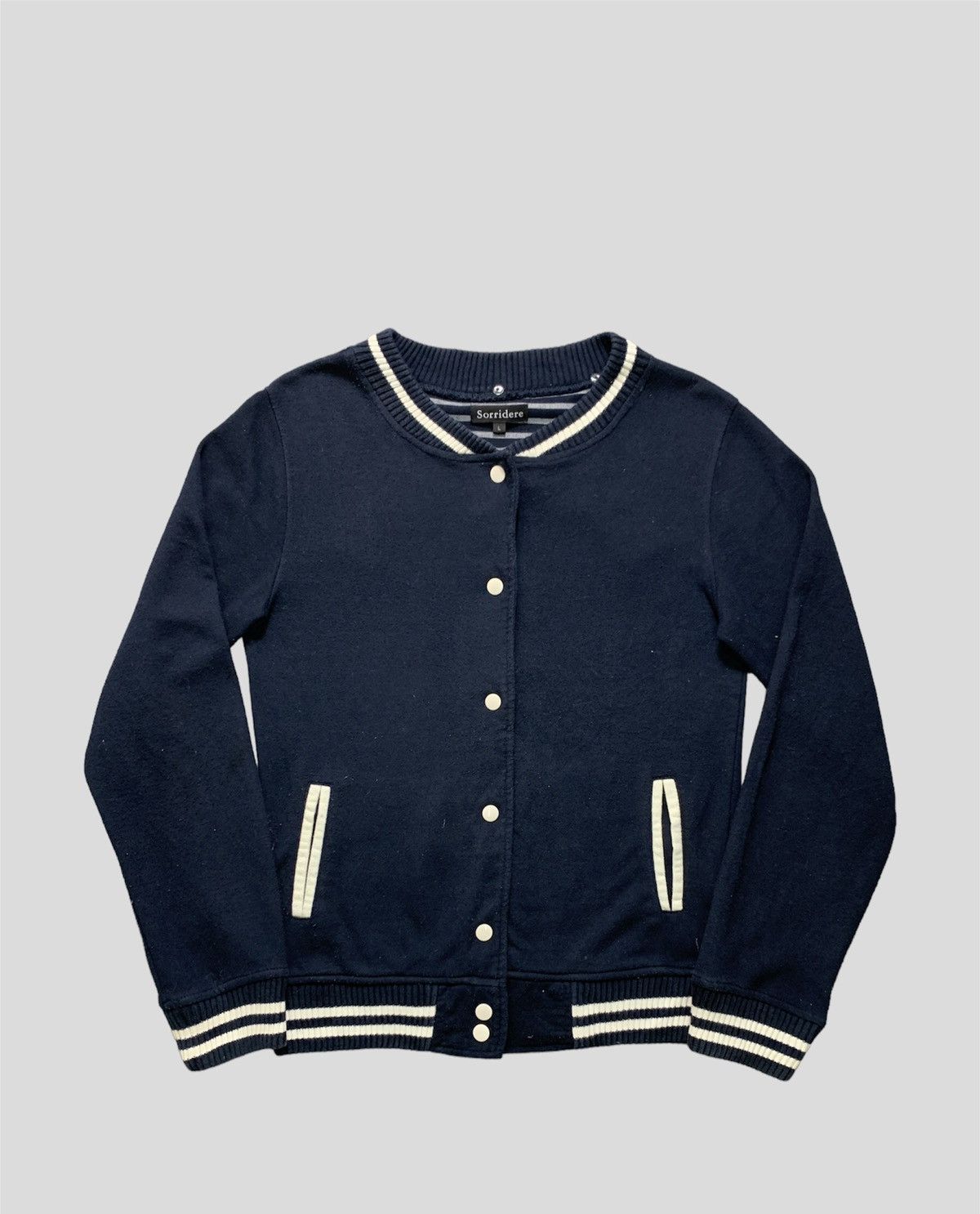 Japanese Brand Vintage Sorridere Patchwork Varsity Style Cardigan Size S / US 4 / IT 40 - 1 Thumbnail