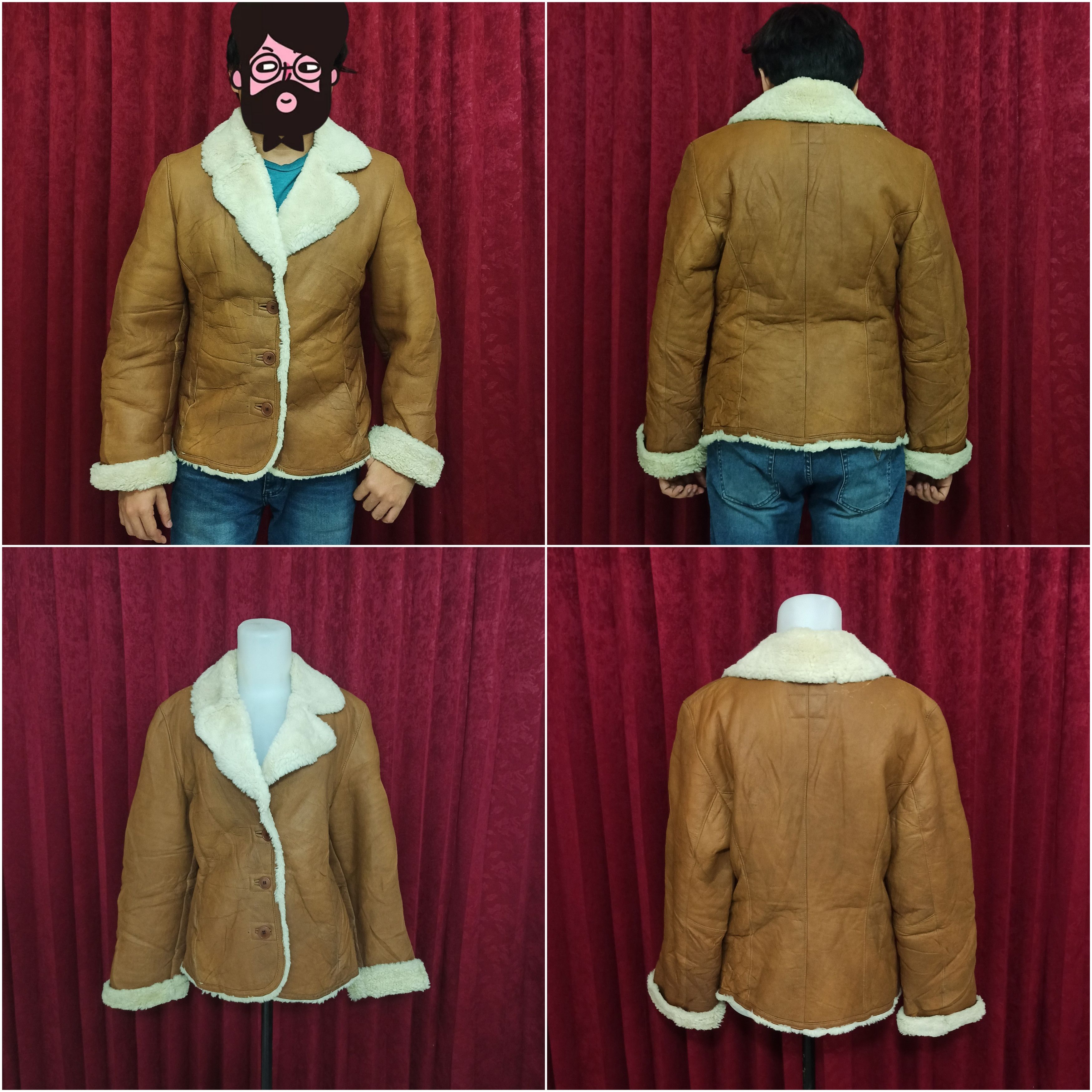 Giorgio Armani Vintage 80s Giorgio Armani Shearling Leather Jacket Size M / US 6-8 / IT 42-44 - 6 Thumbnail
