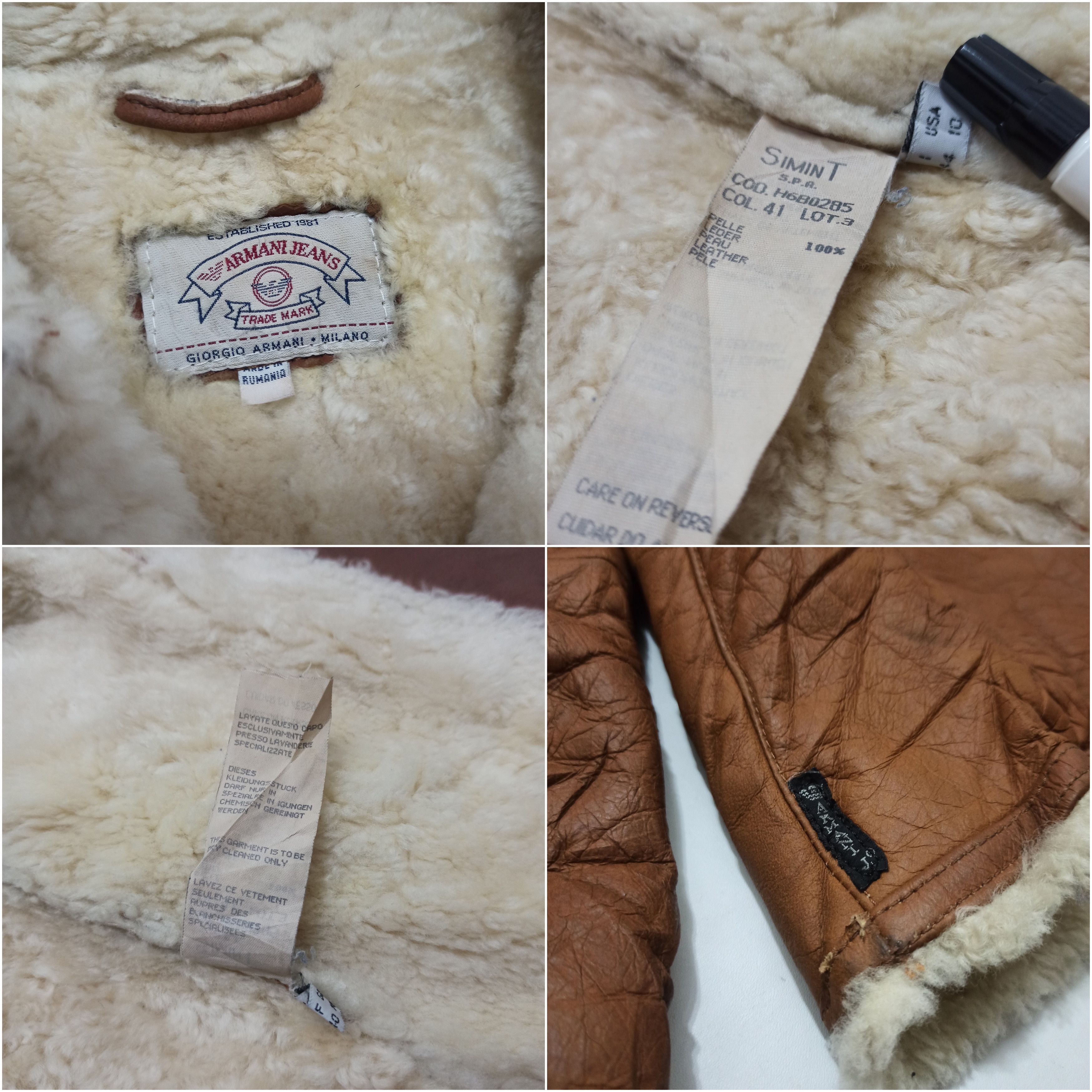 Giorgio Armani Vintage 80s Giorgio Armani Shearling Leather Jacket Size M / US 6-8 / IT 42-44 - 7 Thumbnail