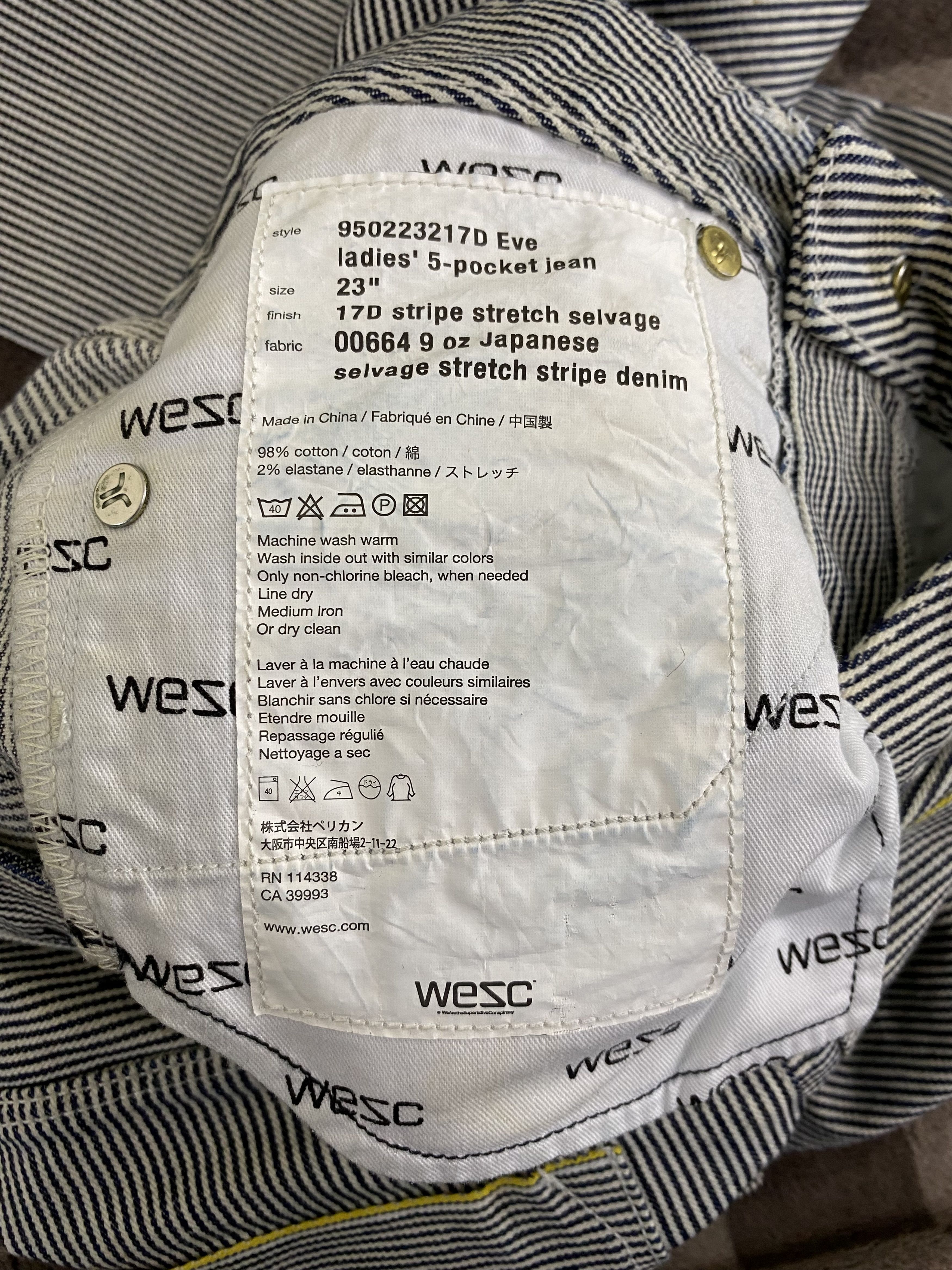 WeSC Wesc Hickory Selvedge Release Hem Denim Jean Size 23" - 19 Thumbnail