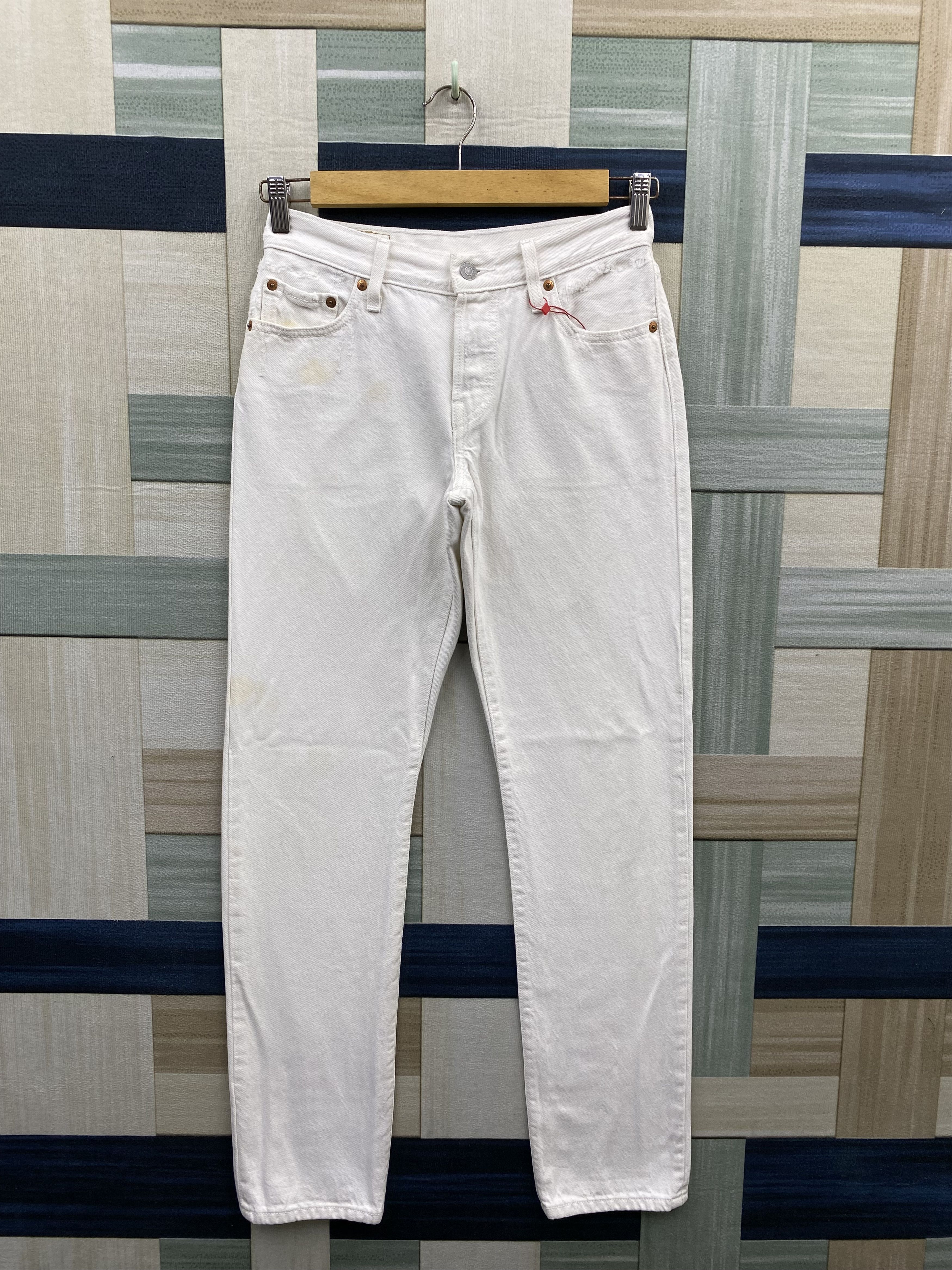 Levi's Levi's 501 Light Distress White Denim Jean Size 25" / US 0 / IT 36 - 1 Thumbnail