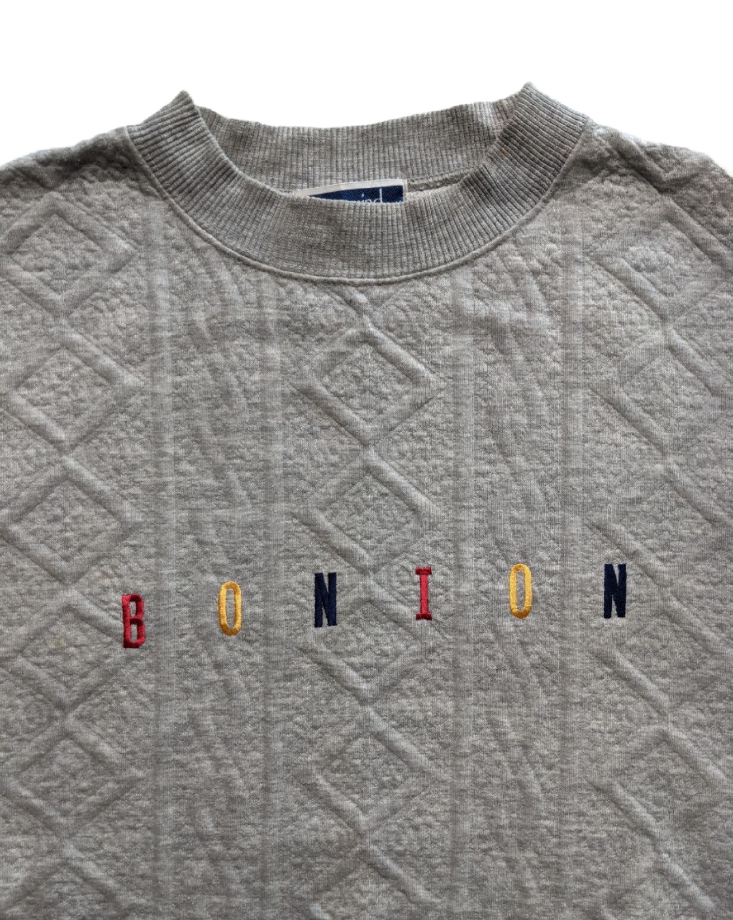 Japanese Brand × Vintage Vintage 90s Bonion Spellout Embroidered Logo Sweatshirt Size US L / EU 52-54 / 3 - 2 Thumbnail