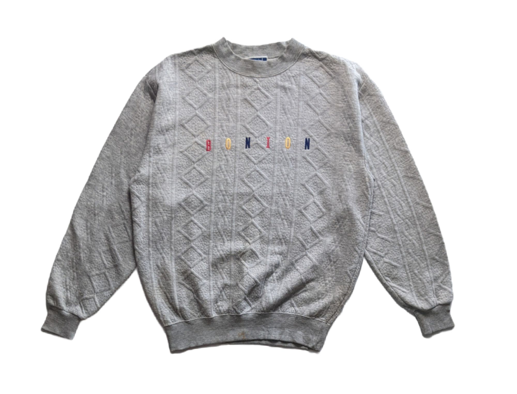 Japanese Brand × Vintage Vintage 90s Bonion Spellout Embroidered Logo Sweatshirt Size US L / EU 52-54 / 3 - 1 Thumbnail