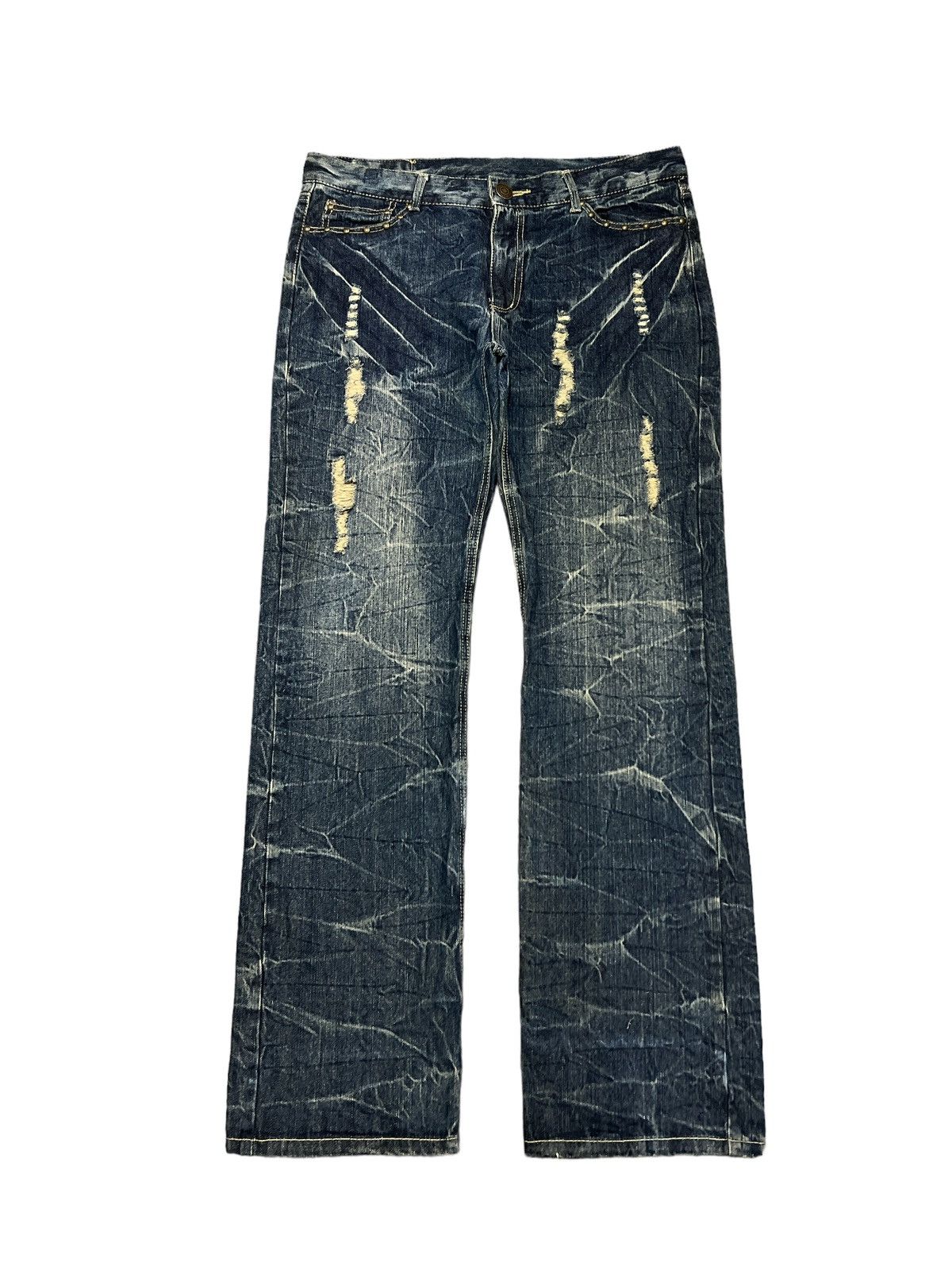 BACK&FOURT RIPPED DISTRESSED DENIM PANT
