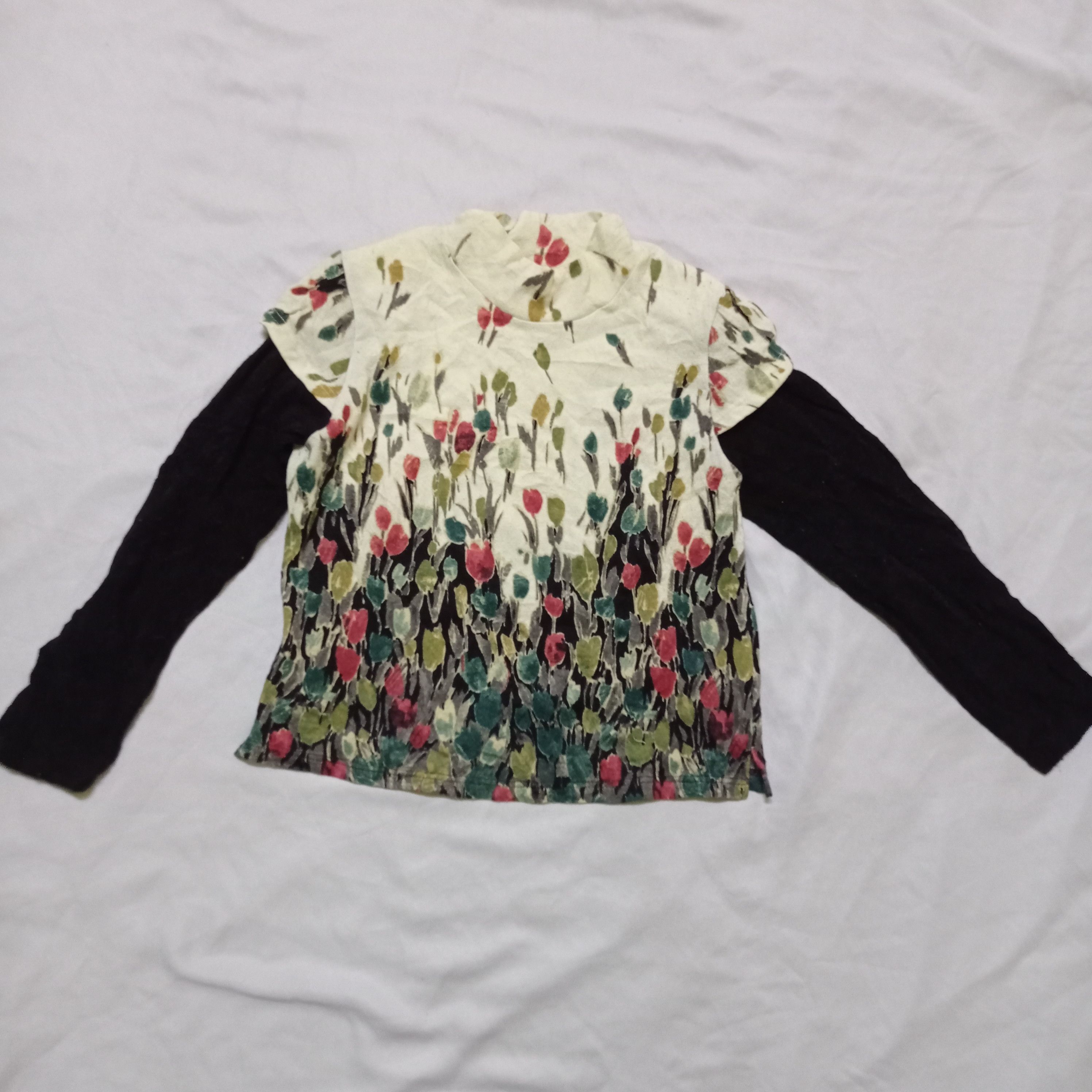 RETRO FLORAL PRINT LONGSLEEVE KNITWEAR