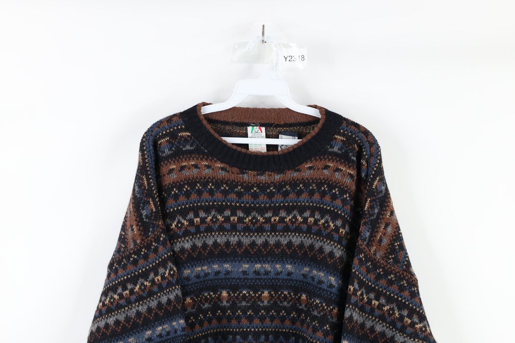 Vintage Vintage 90s Streetwear Wool Blend Knit Fair Isle Sweater | Grailed