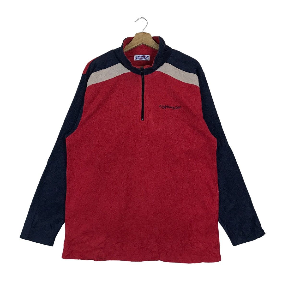 Vintage Lightning Bell Quarter Zip Pullover Jumper Fleece