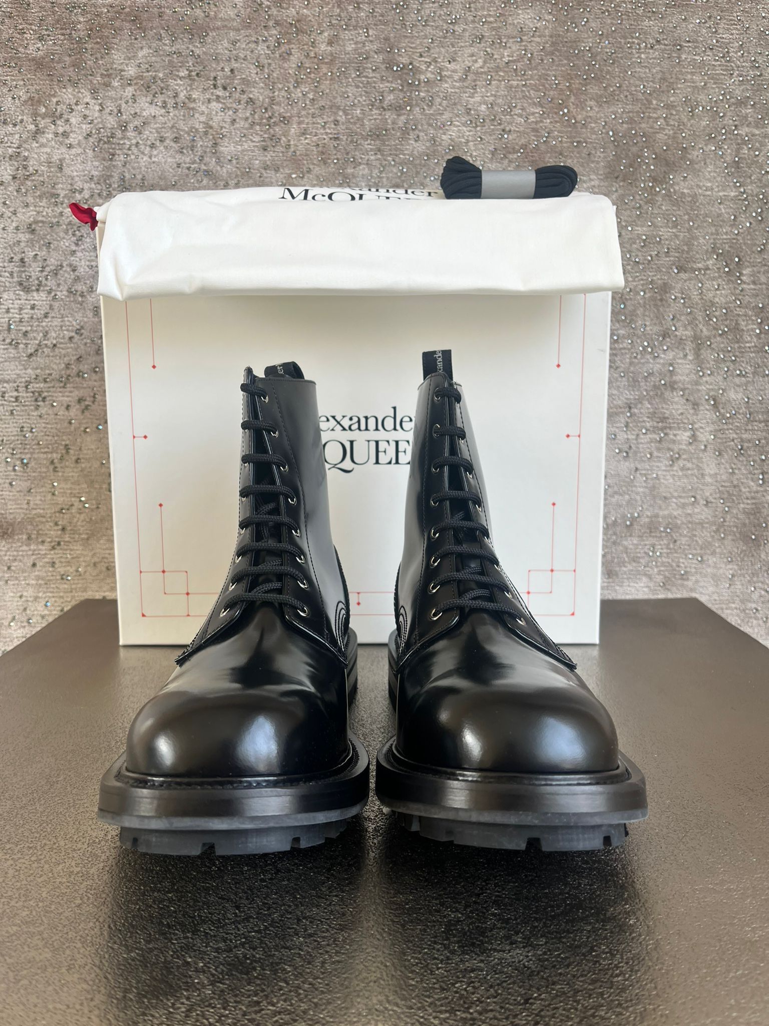 Alexander McQueen Shiny Leather Spazzolato Boots in Black Size US 11 / EU 44 - 7 Thumbnail
