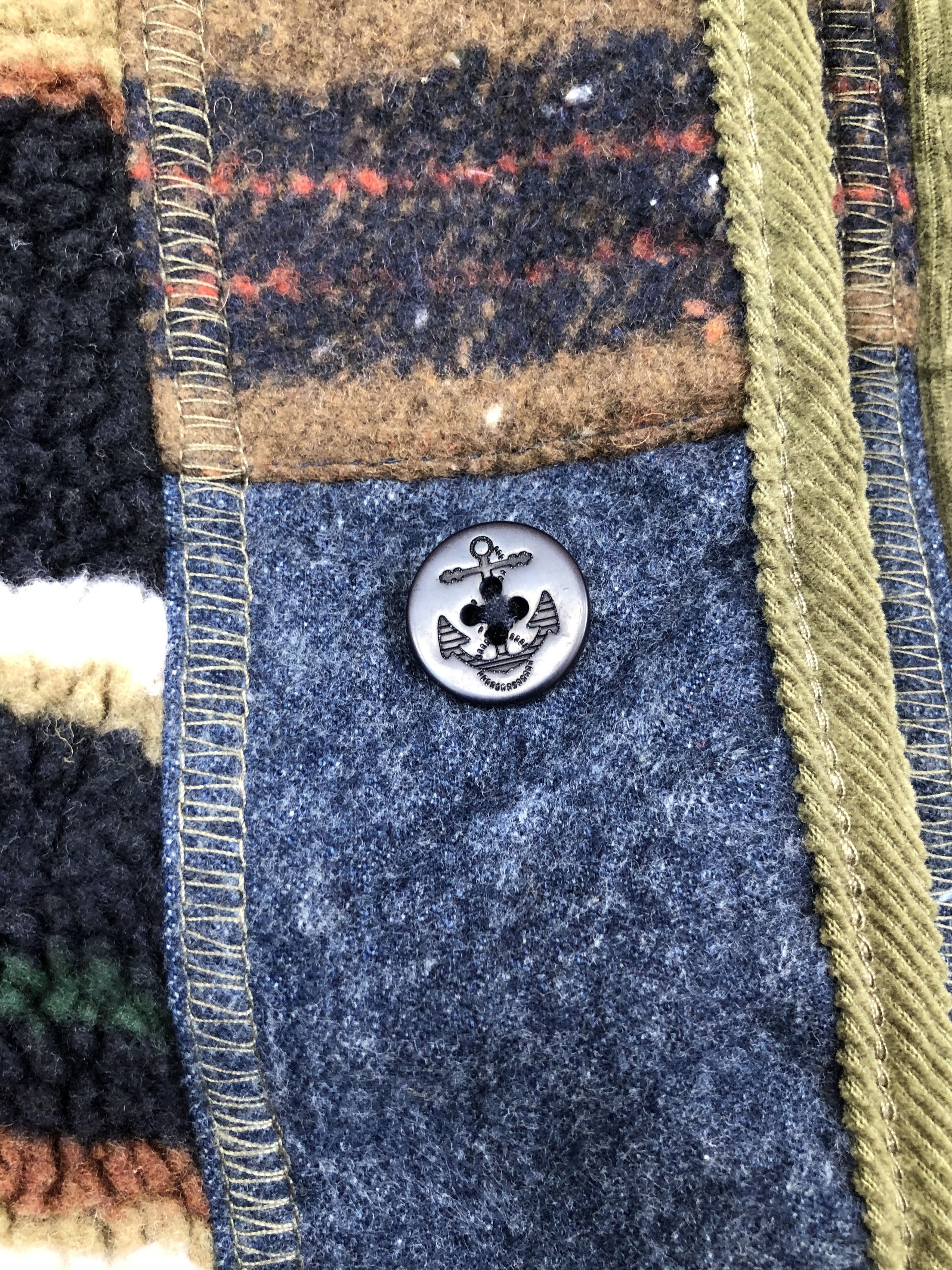 Japanese Brand RARE🔥REVERSIBLE PATCHWORK SHERPA FLEECE BUTTON SNAP JACKET Size US M / EU 48-50 / 2 - 15 Thumbnail
