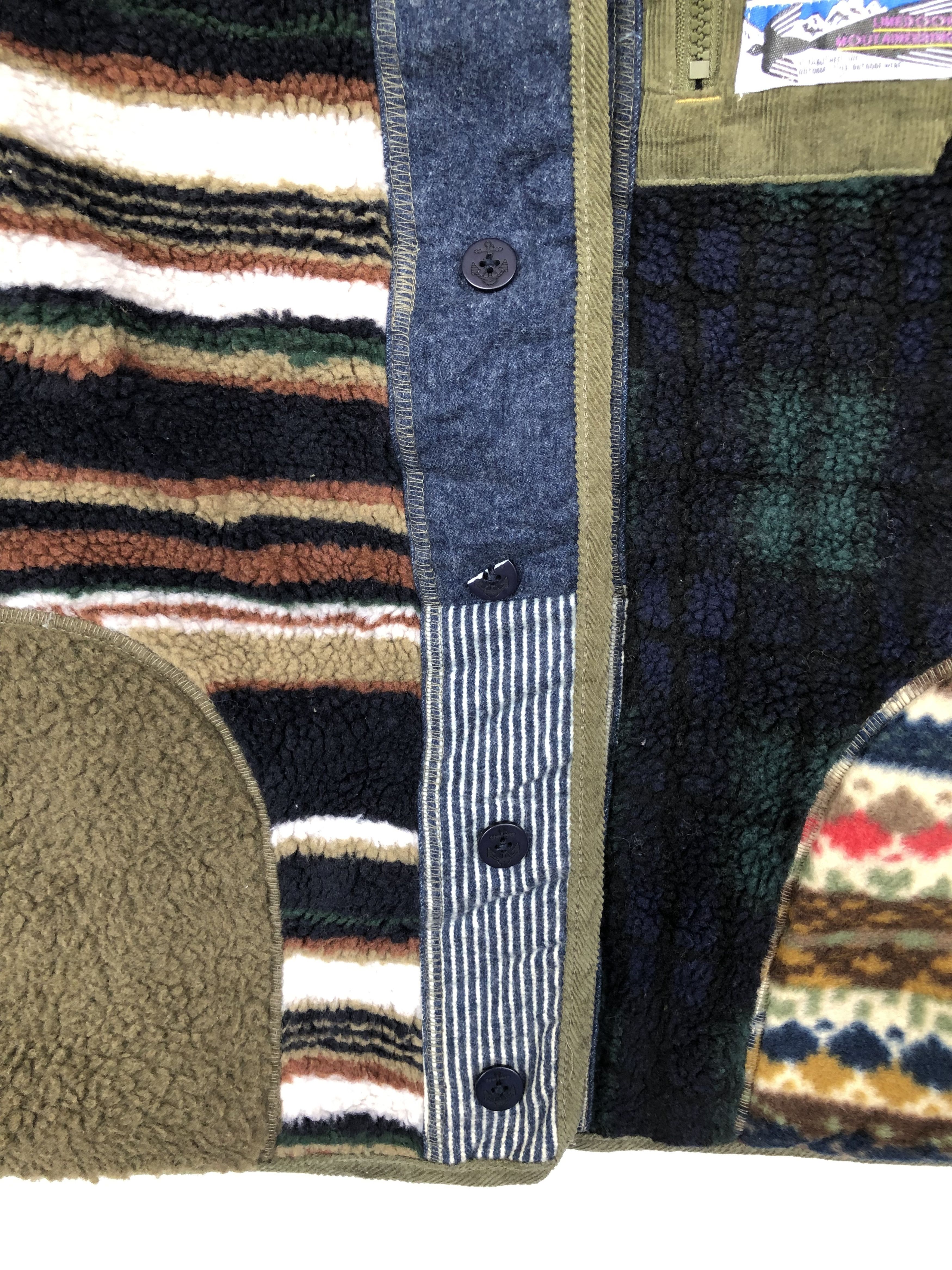 Japanese Brand RARE🔥REVERSIBLE PATCHWORK SHERPA FLEECE BUTTON SNAP JACKET Size US M / EU 48-50 / 2 - 13 Thumbnail